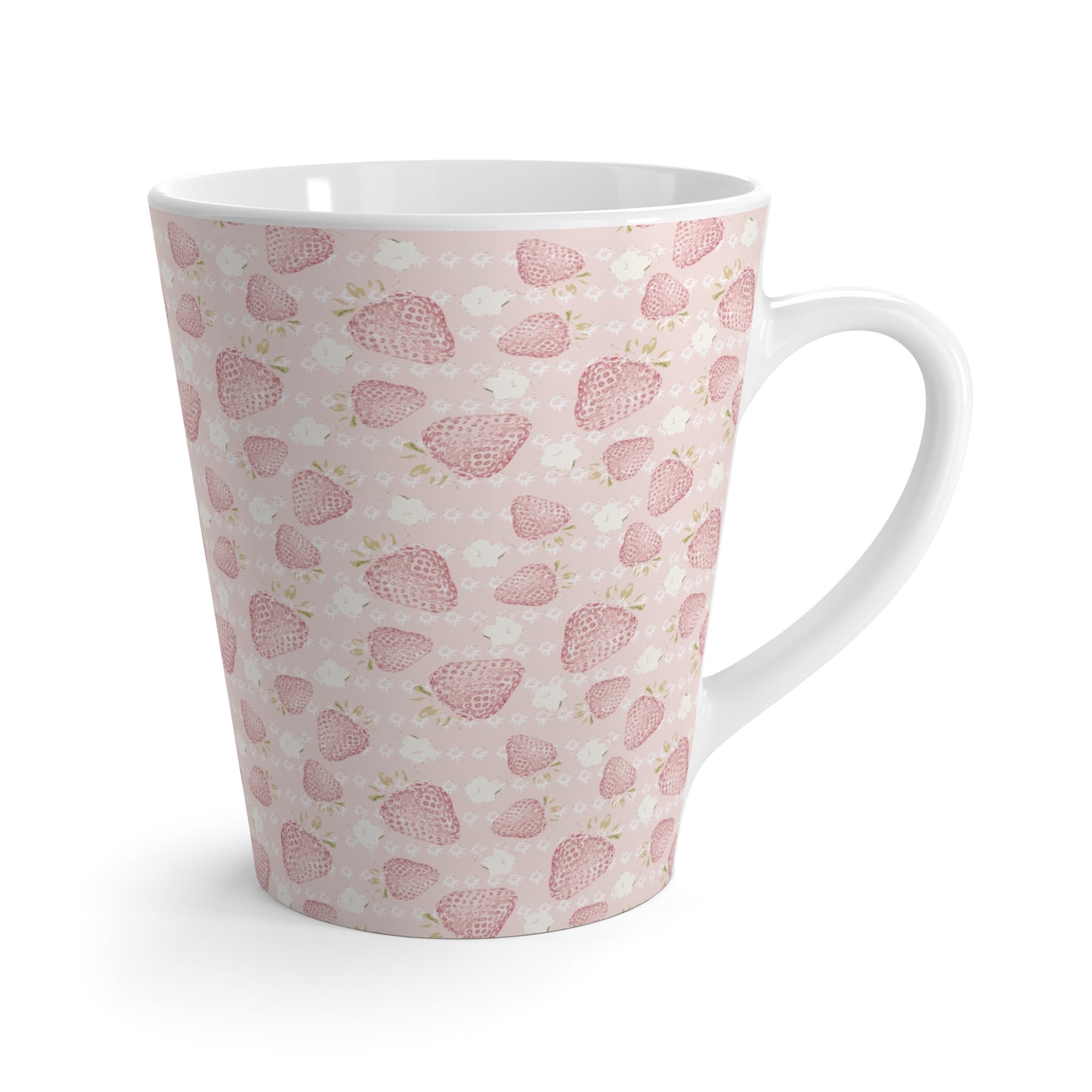 Latte Mug : Retro Strawberry print