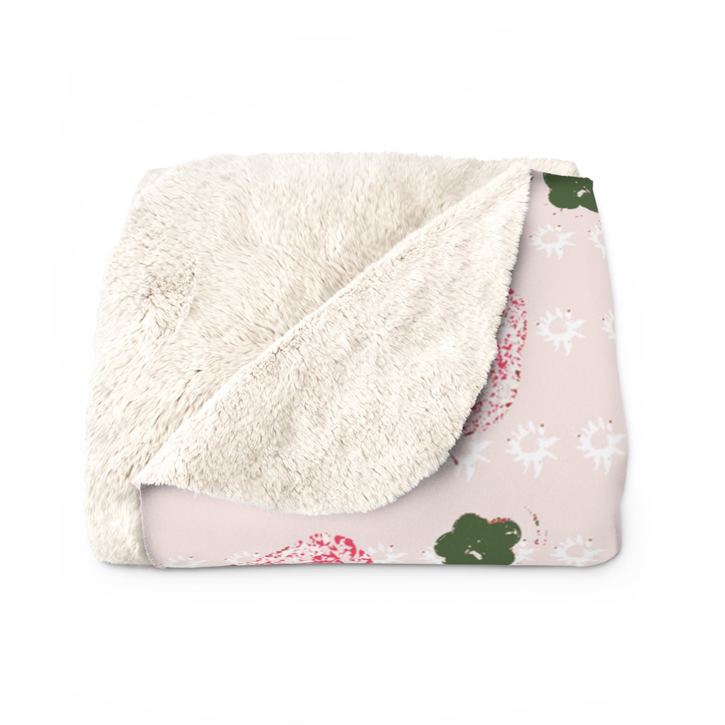 Retro Strawberry Sherpa Fleece Blanket