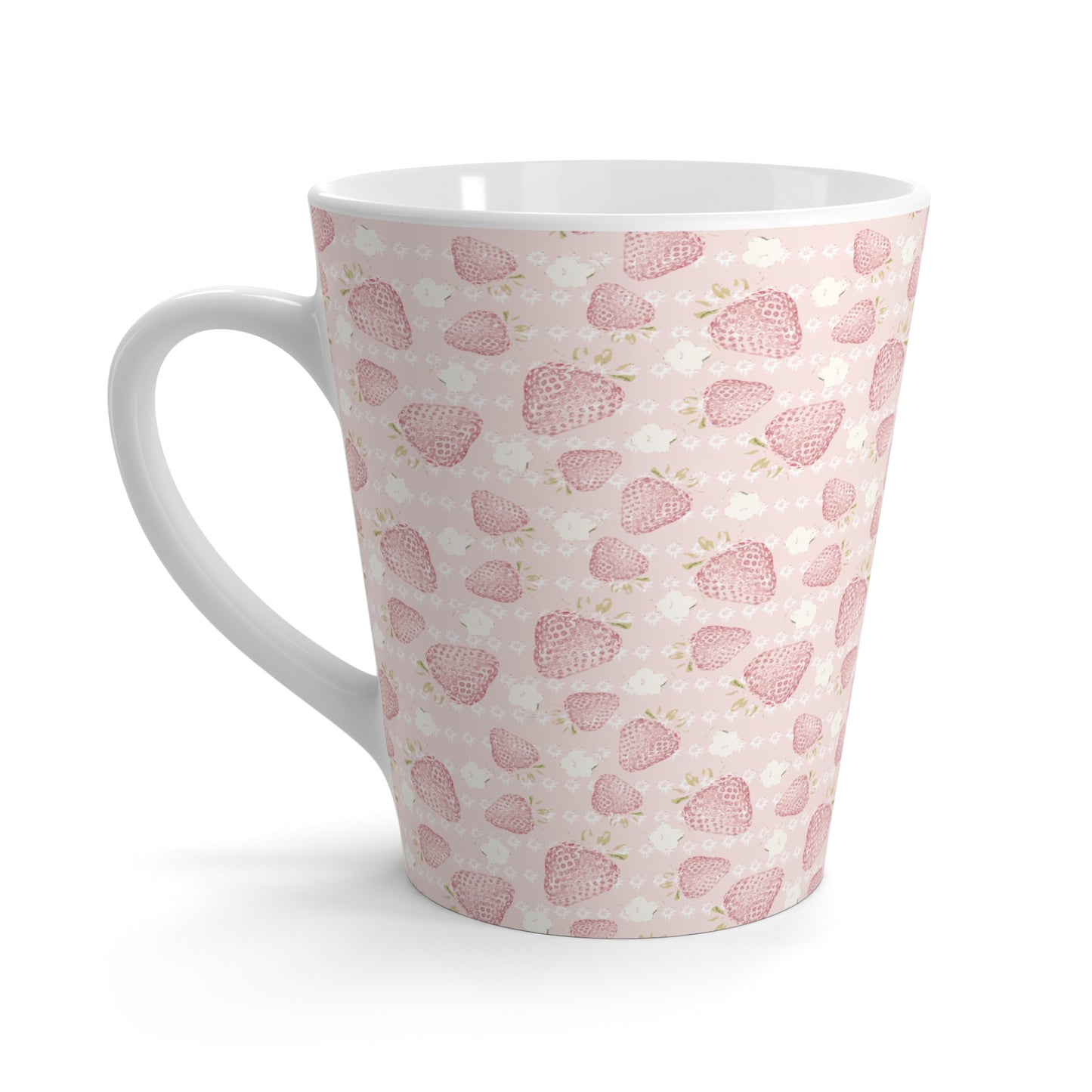 Latte Mug : Retro Strawberry print