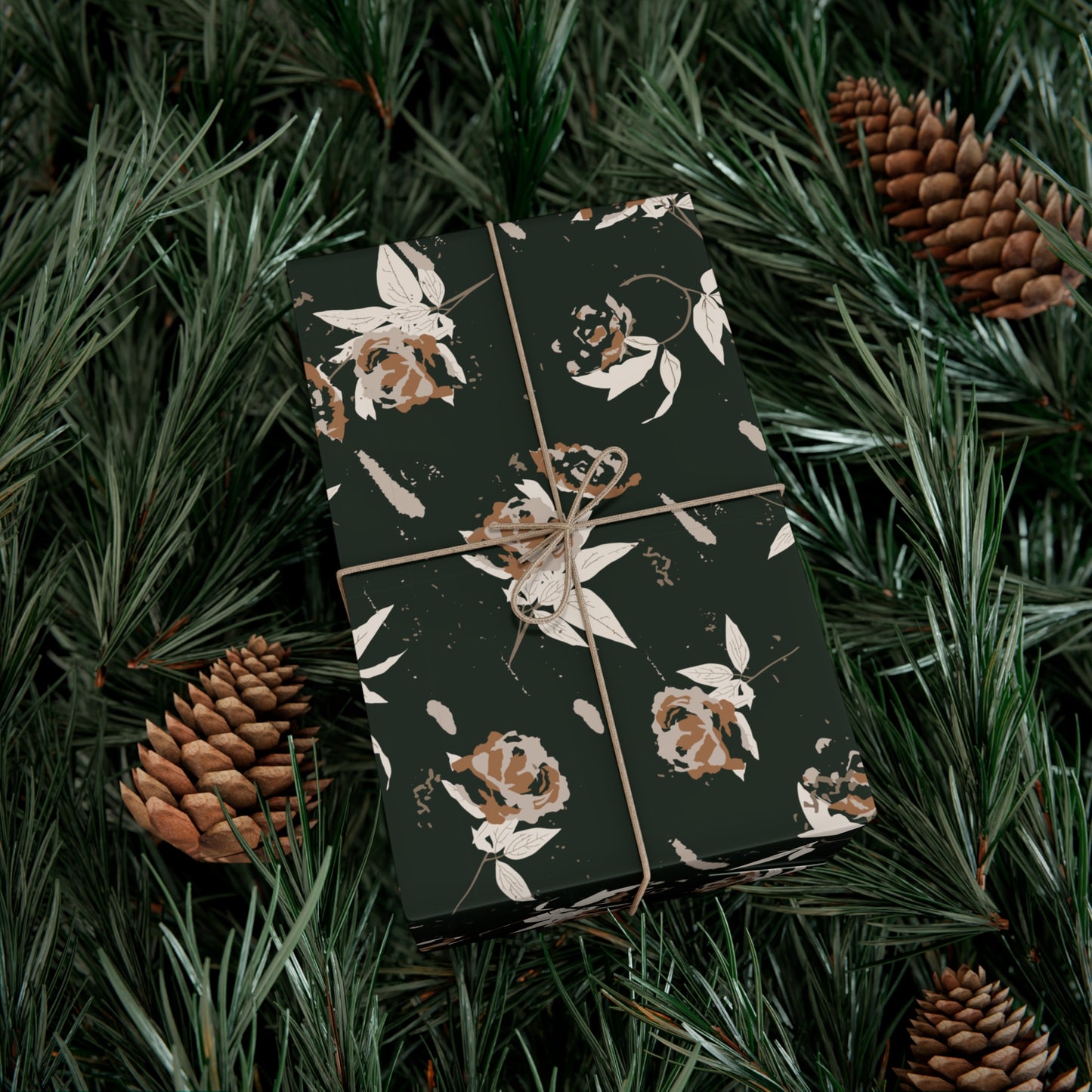 Gift Wrap Papers : Evergreen Rose Print