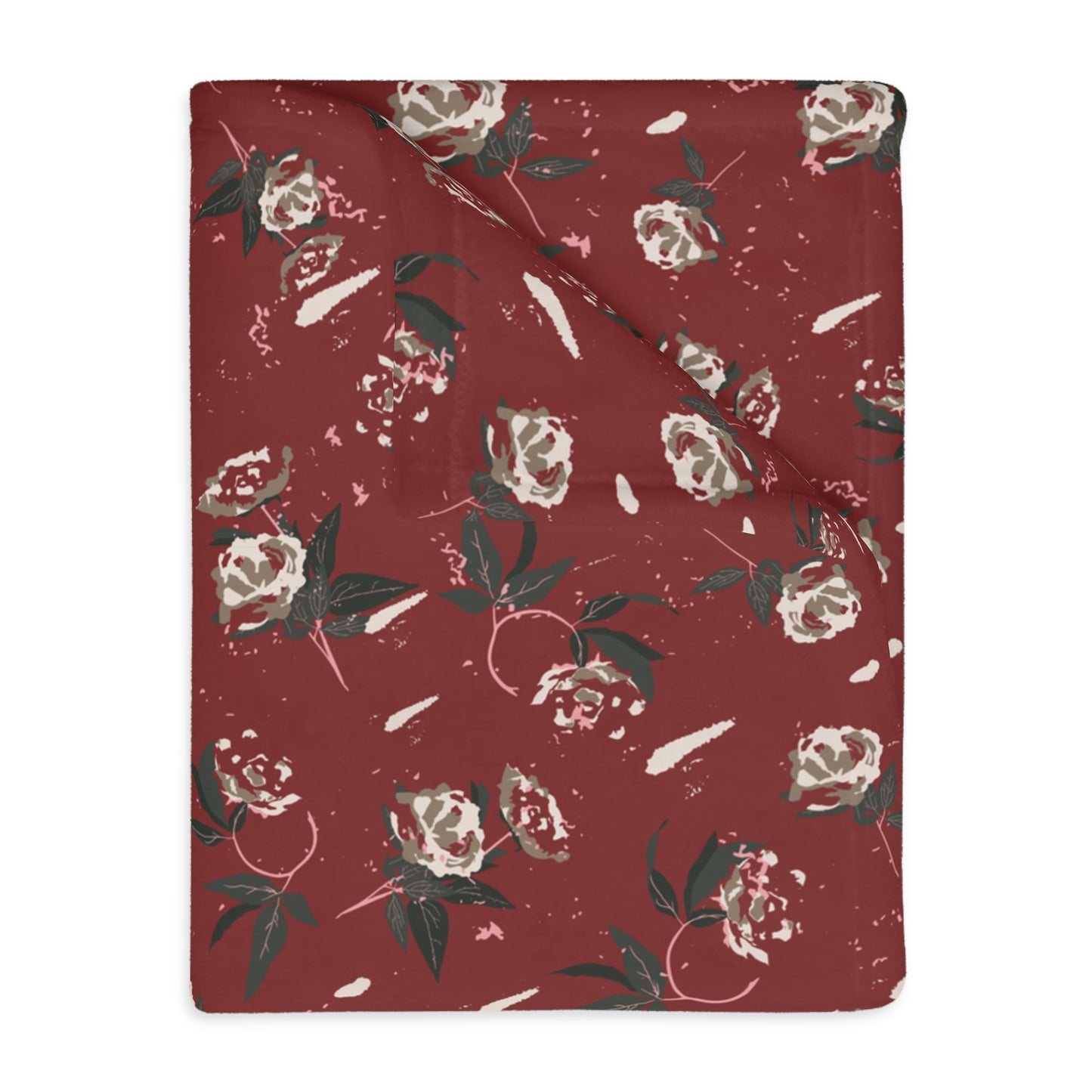 Christmas Rose Velveteen Blanket