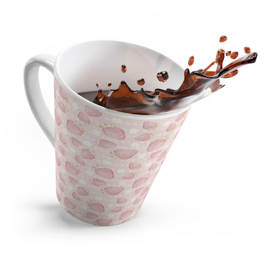 Latte Mug : Retro Strawberry print