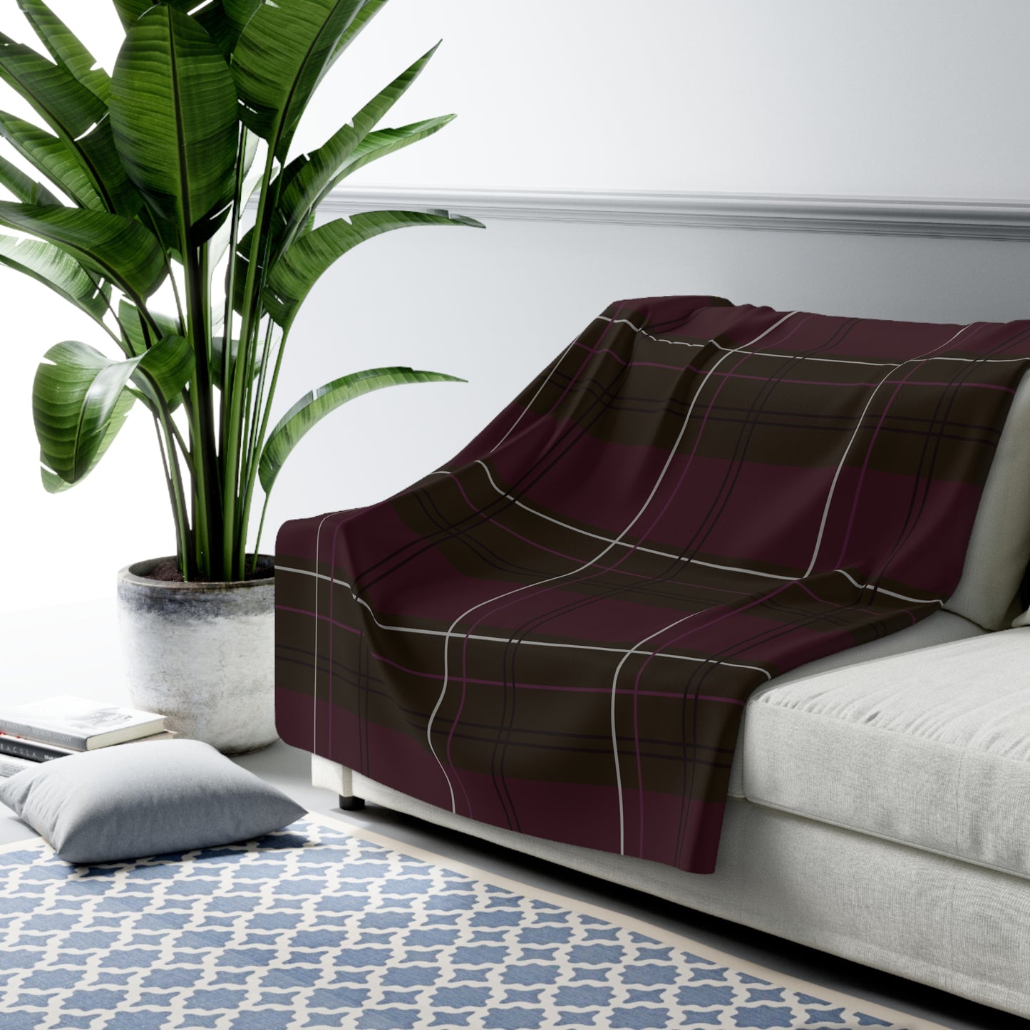Scholar's Plaid Sherpa Fleece Blanket