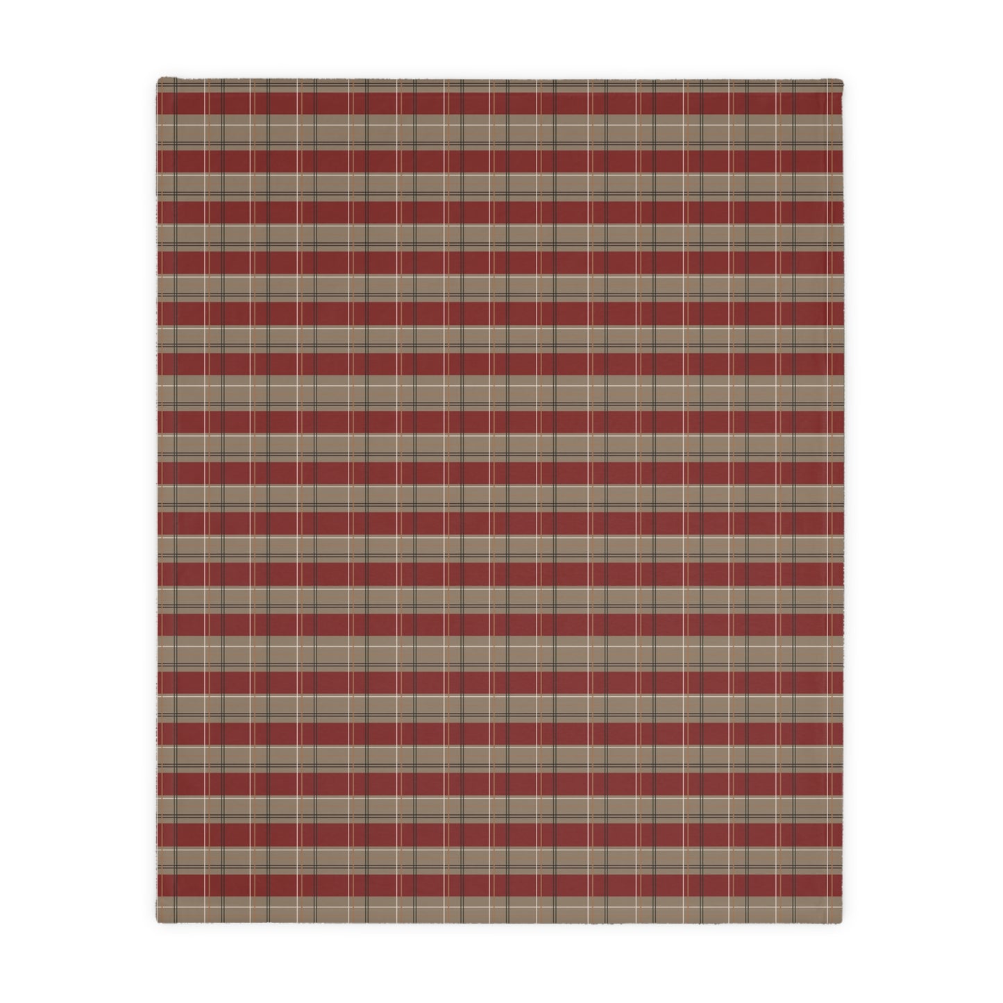 Velveteen Blanket - Red & Gold Plaid Print