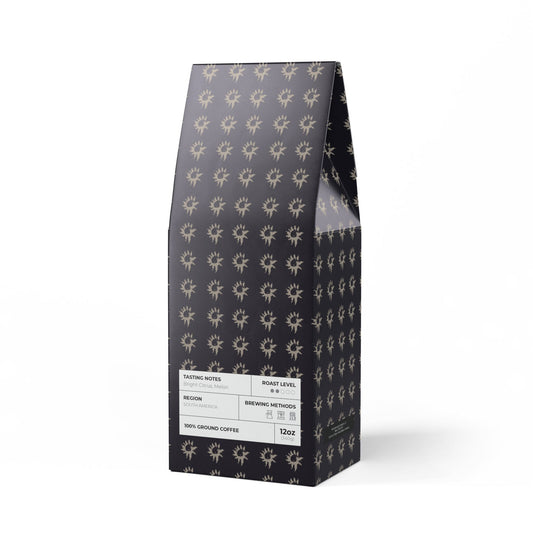 Colombia Single Origin Coffee (Light-Medium Roast) Black Geo Star Print