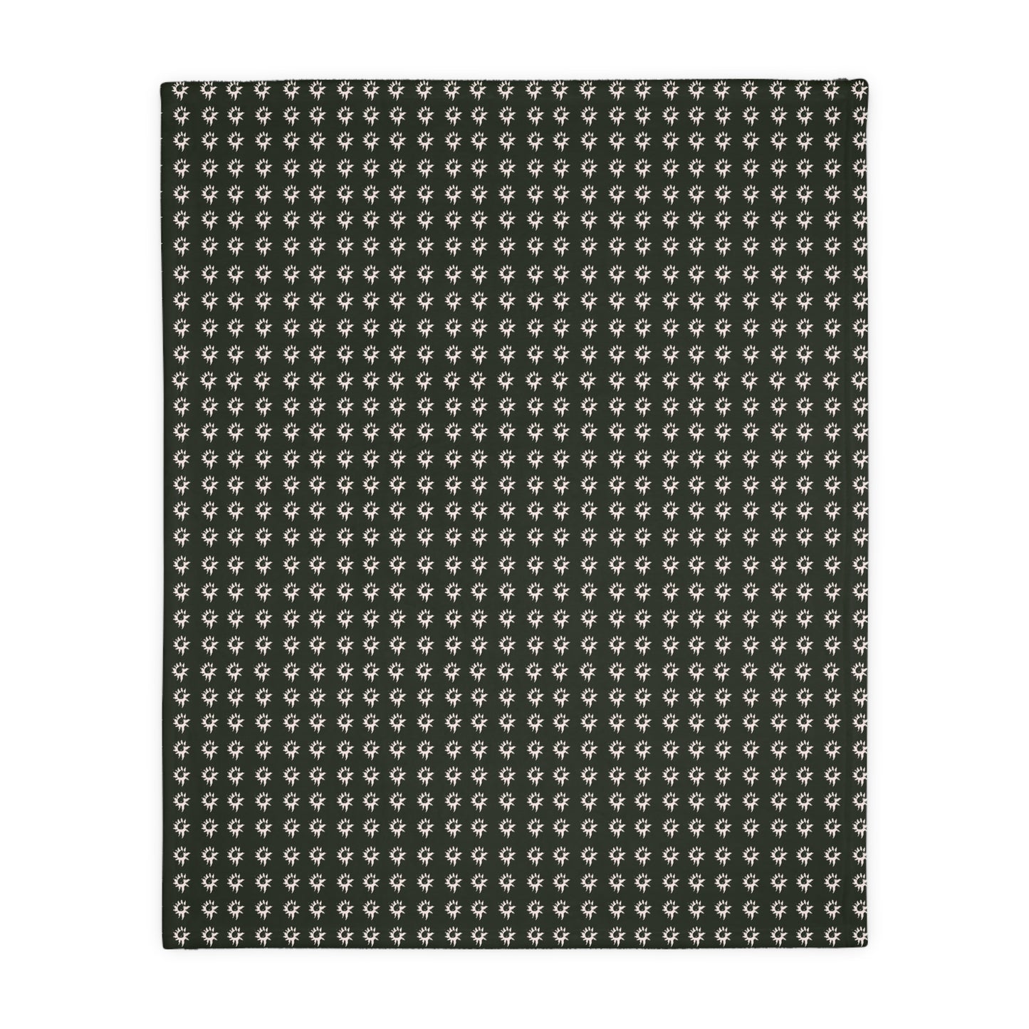 Velveteen Blanket Throw :Black Geo Star Print