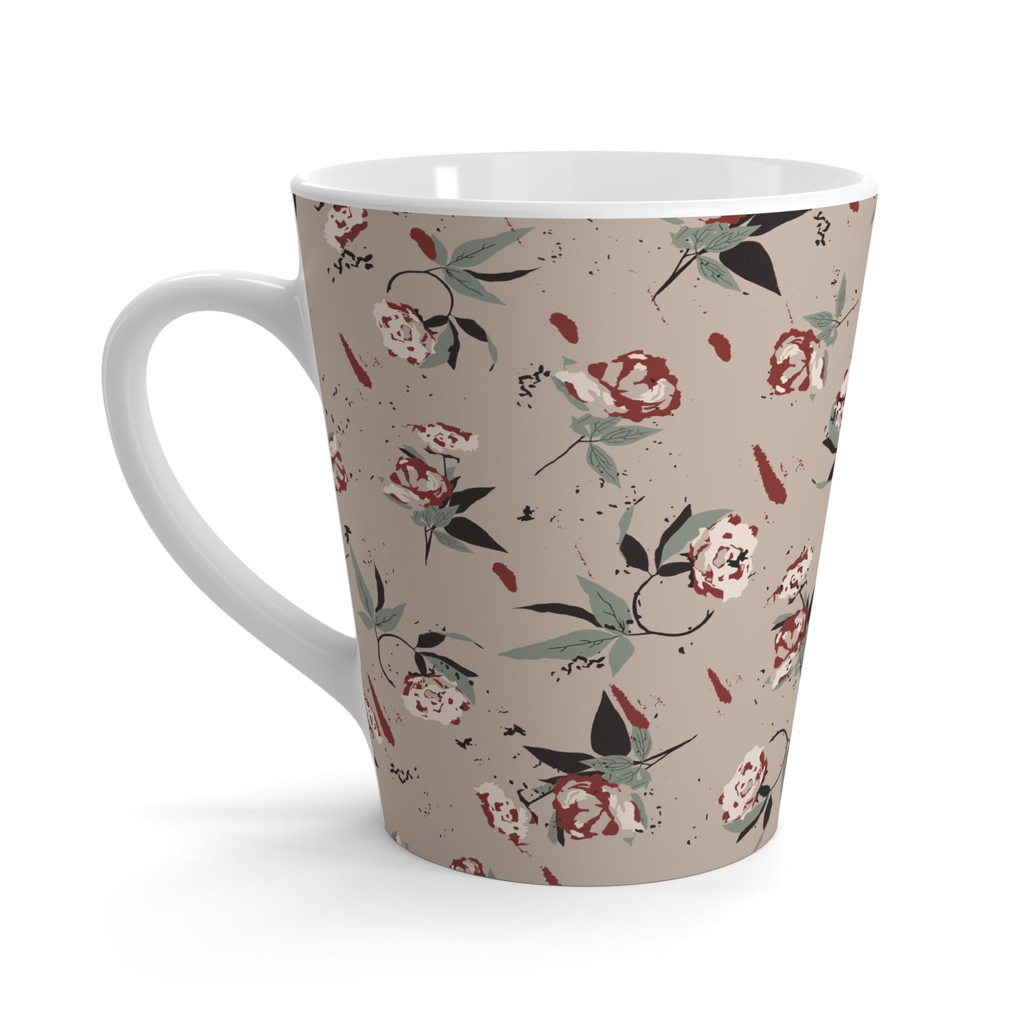 Latte Mug : Vintage Rose Print