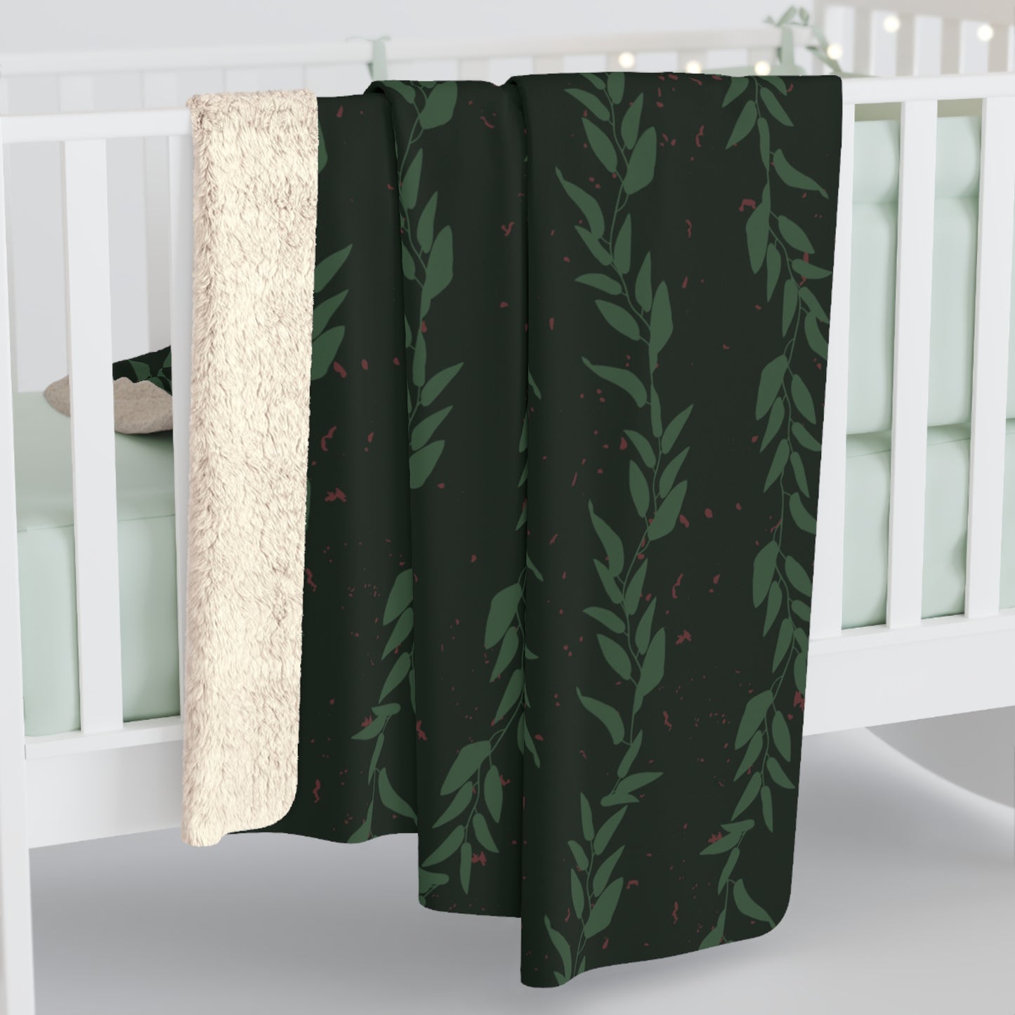 Green Rambler Sherpa Fleece Blanket