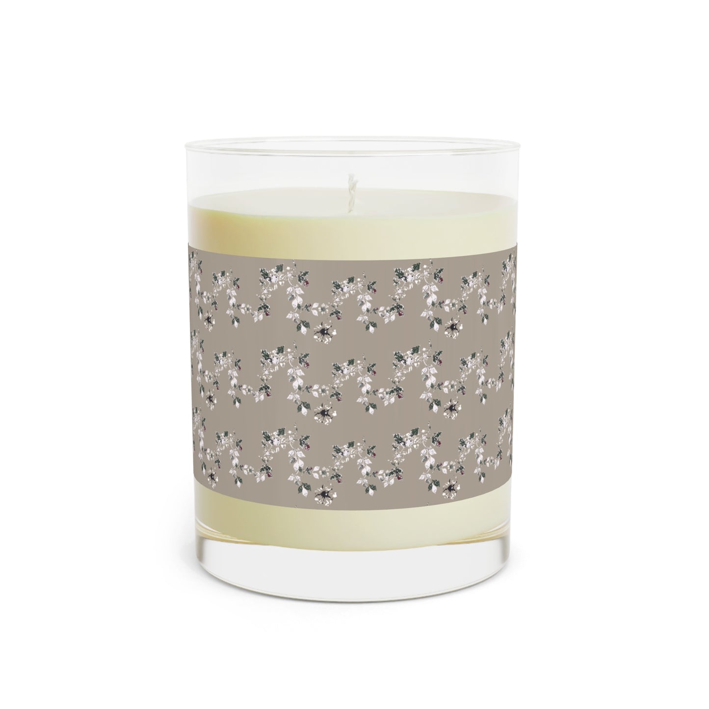 Berry Vine Scented Candle in Taupe- Full Glass, 11oz