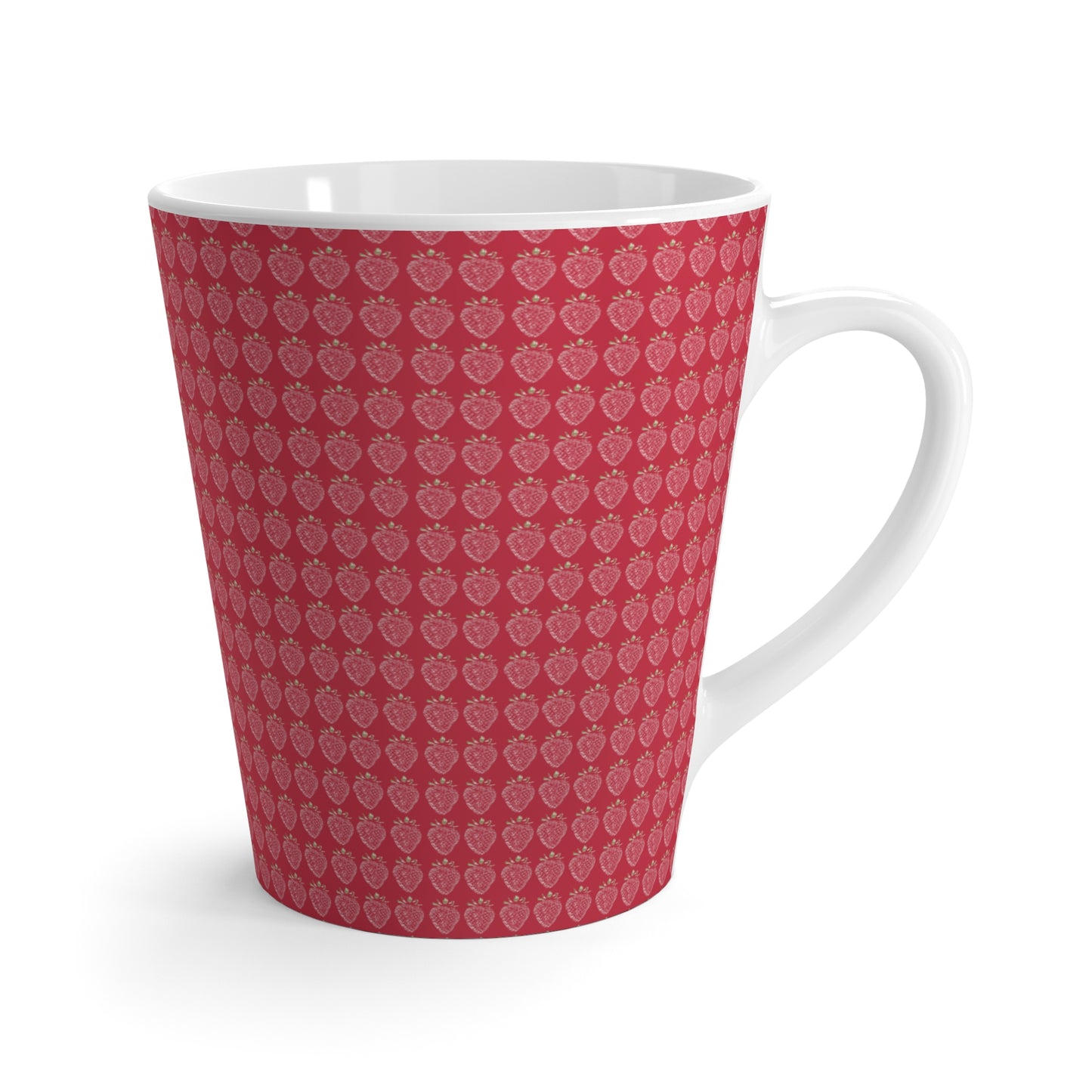 Latte Mug : Strawberry Stamp Hot Pink print