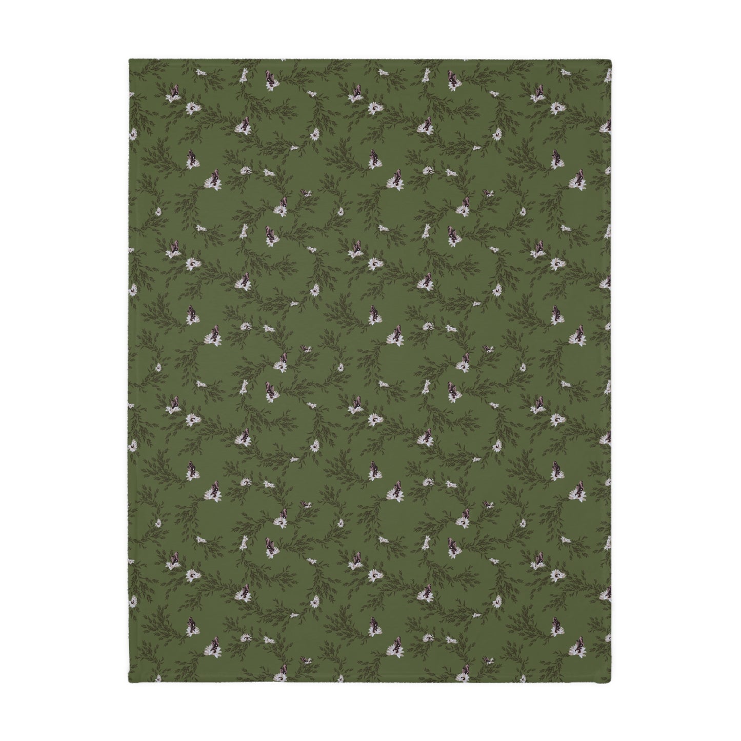 Autumn Daisy Print - Velveteen Blanket