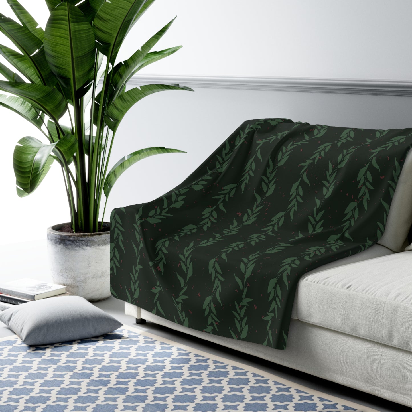 Green Rambler Sherpa Fleece Blanket