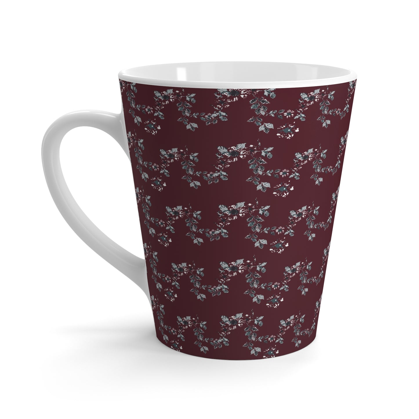 Latte Mug : Santa Berry Vine Print