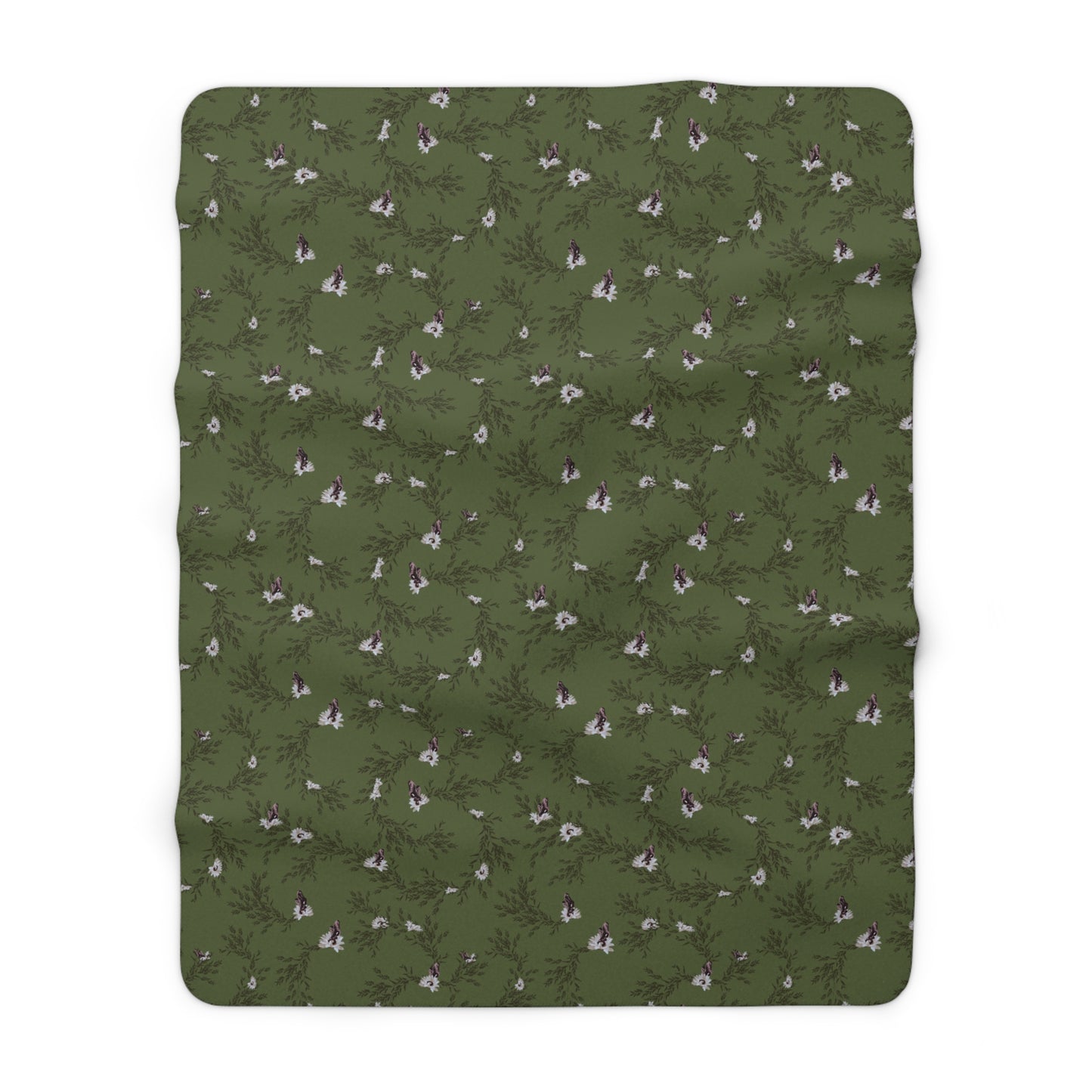 Autumn Daisy Sherpa Fleece Blanket