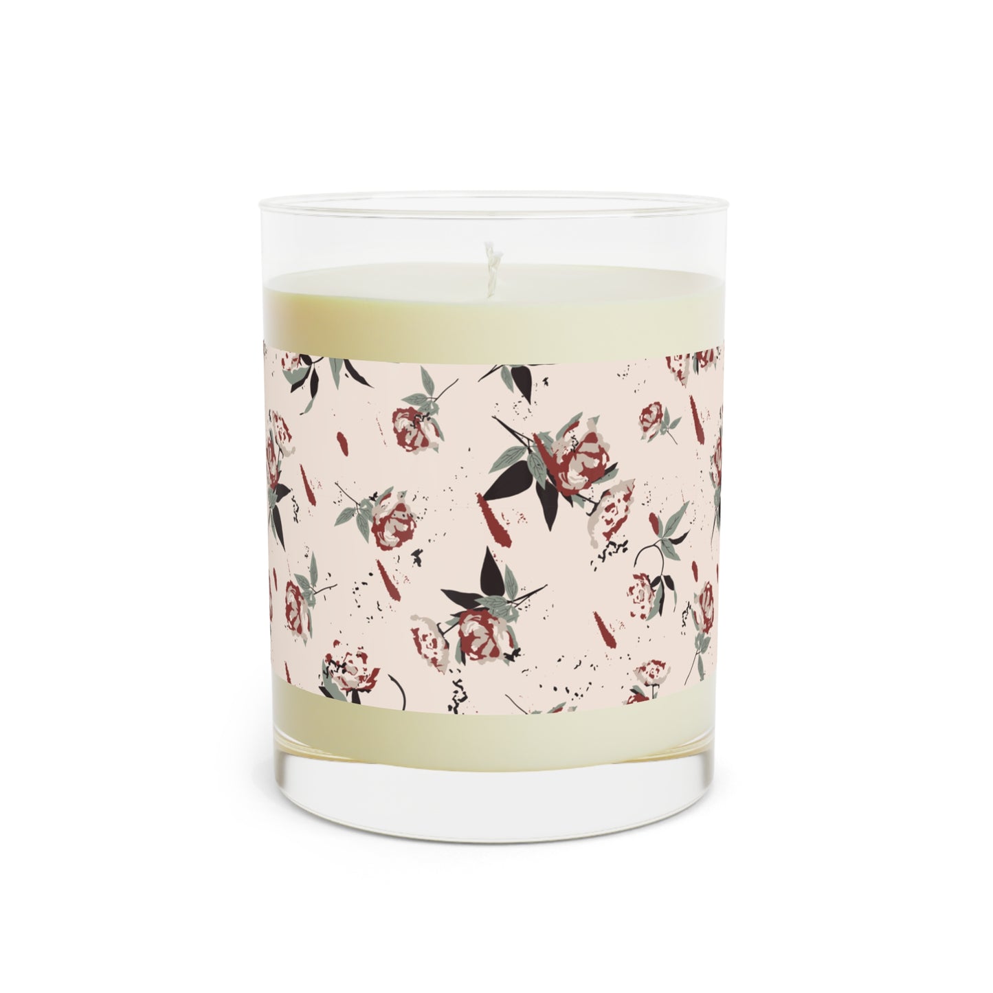 Marzipan Rose Scented Candle - Full Glass, 11oz