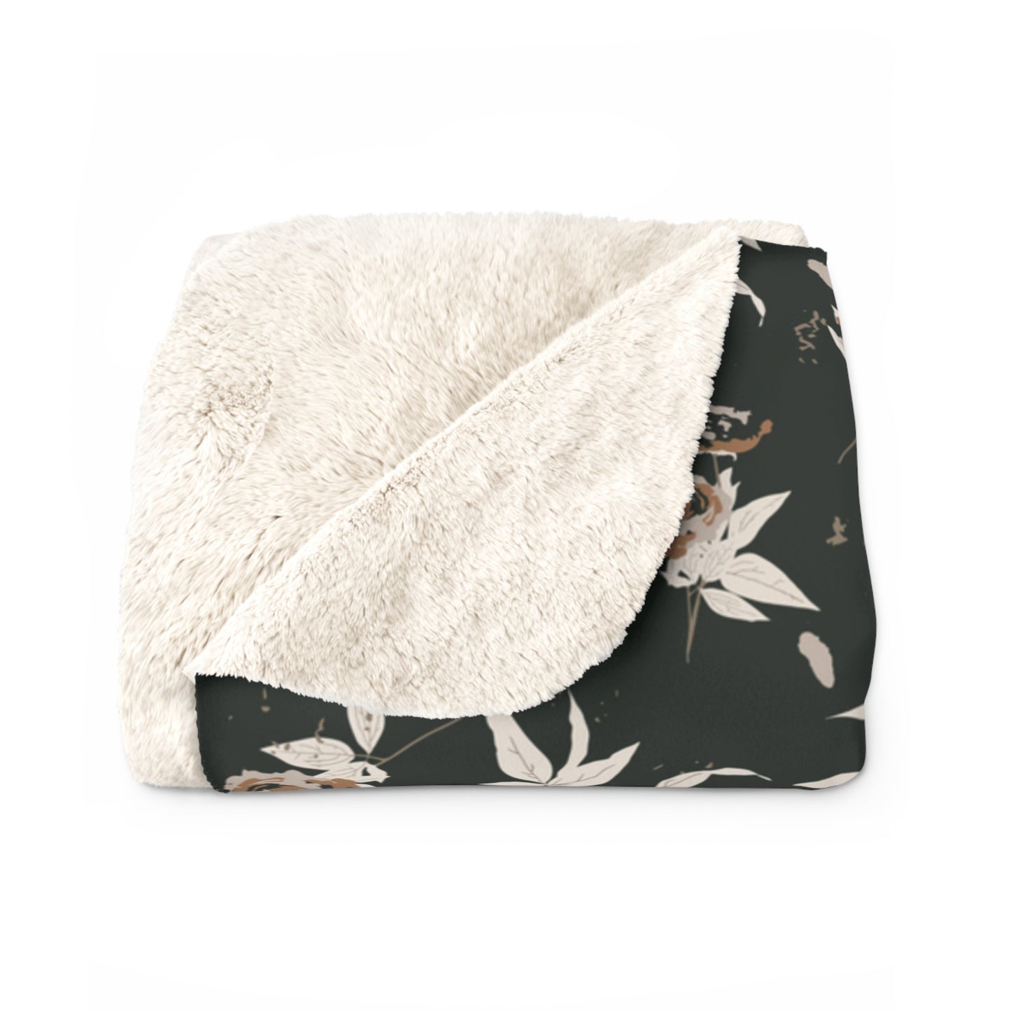 Evergreen Rose Sherpa Fleece Blanket