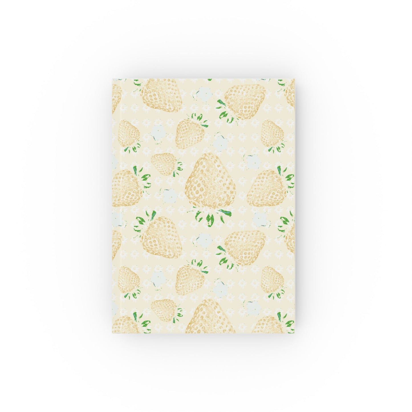 Retro Strawberry Hard Backed Journal in Lemon