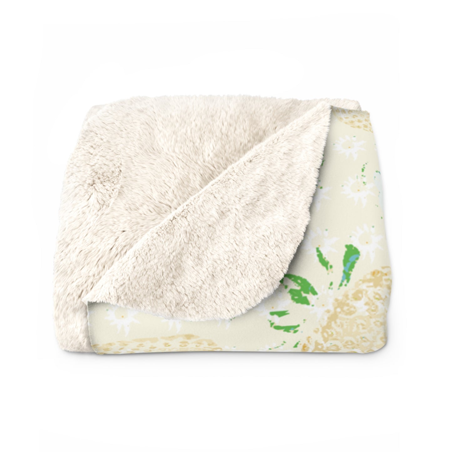 Lemon Retro Strawberry Sherpa Fleece Blanket