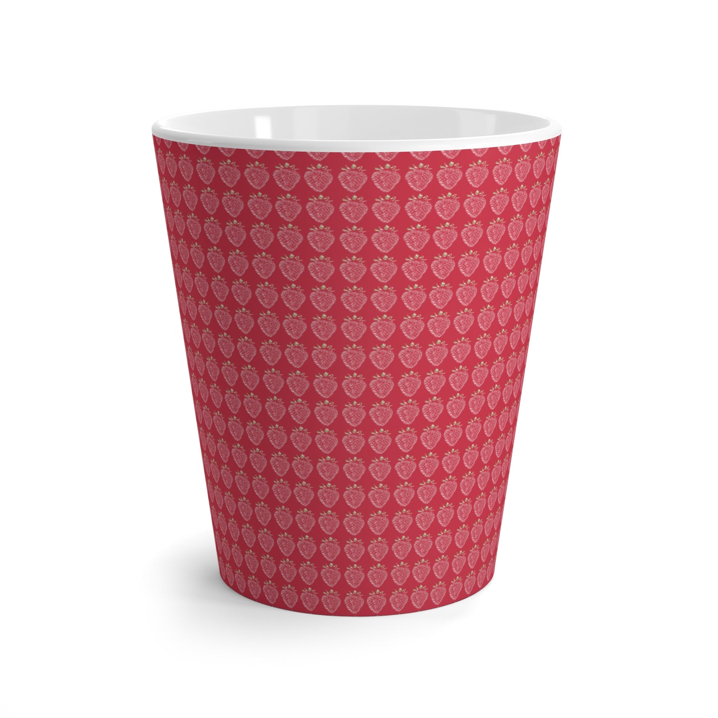 Latte Mug : Strawberry Stamp Hot Pink print