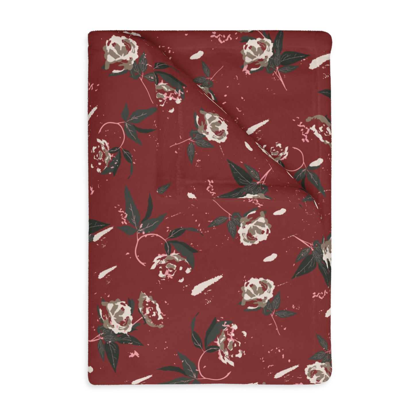 Christmas Rose Velveteen Blanket