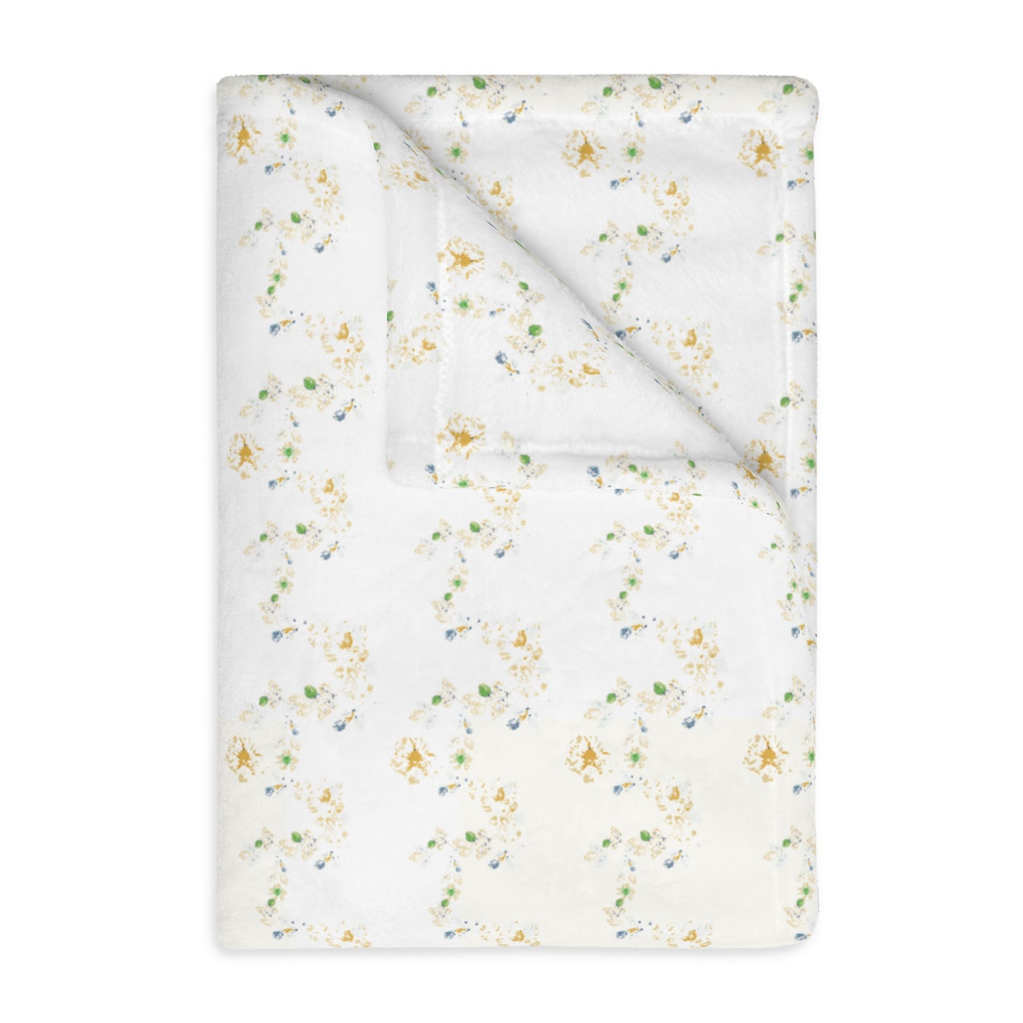 Butter Yellow Vining Velveteen Blanket