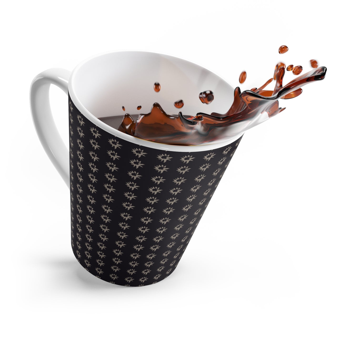 Latte Mug : Black Geo Star print