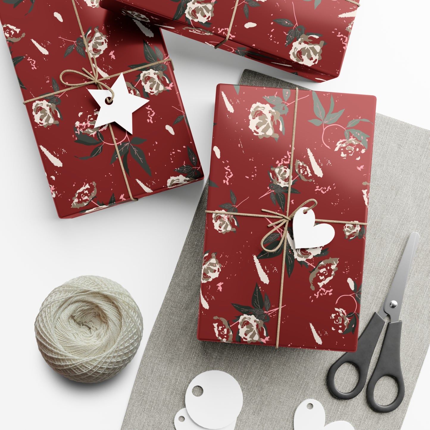 Gift Wrap Papers: Christmas Rose Print