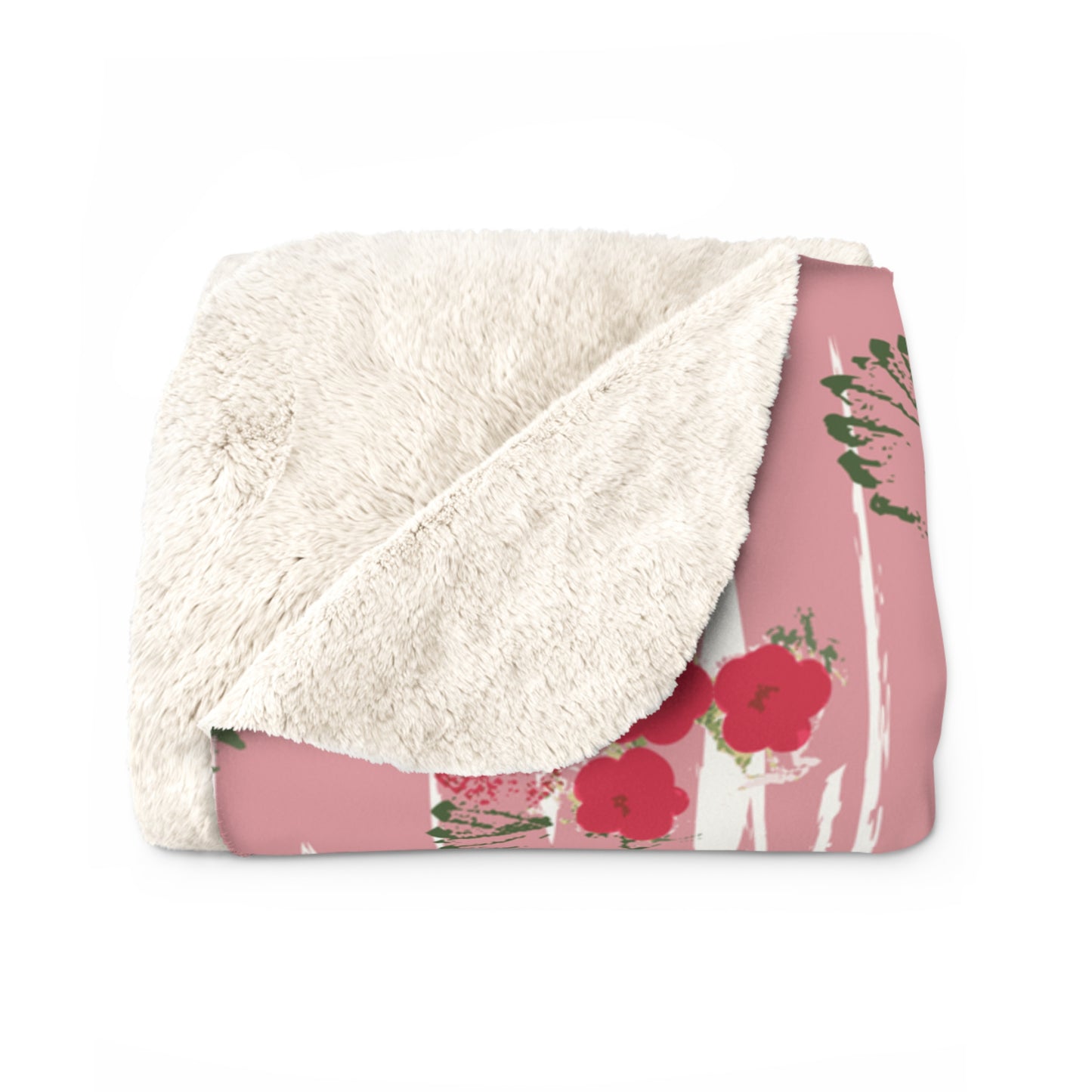 Strawberry Garden Sherpa Fleece Blanket