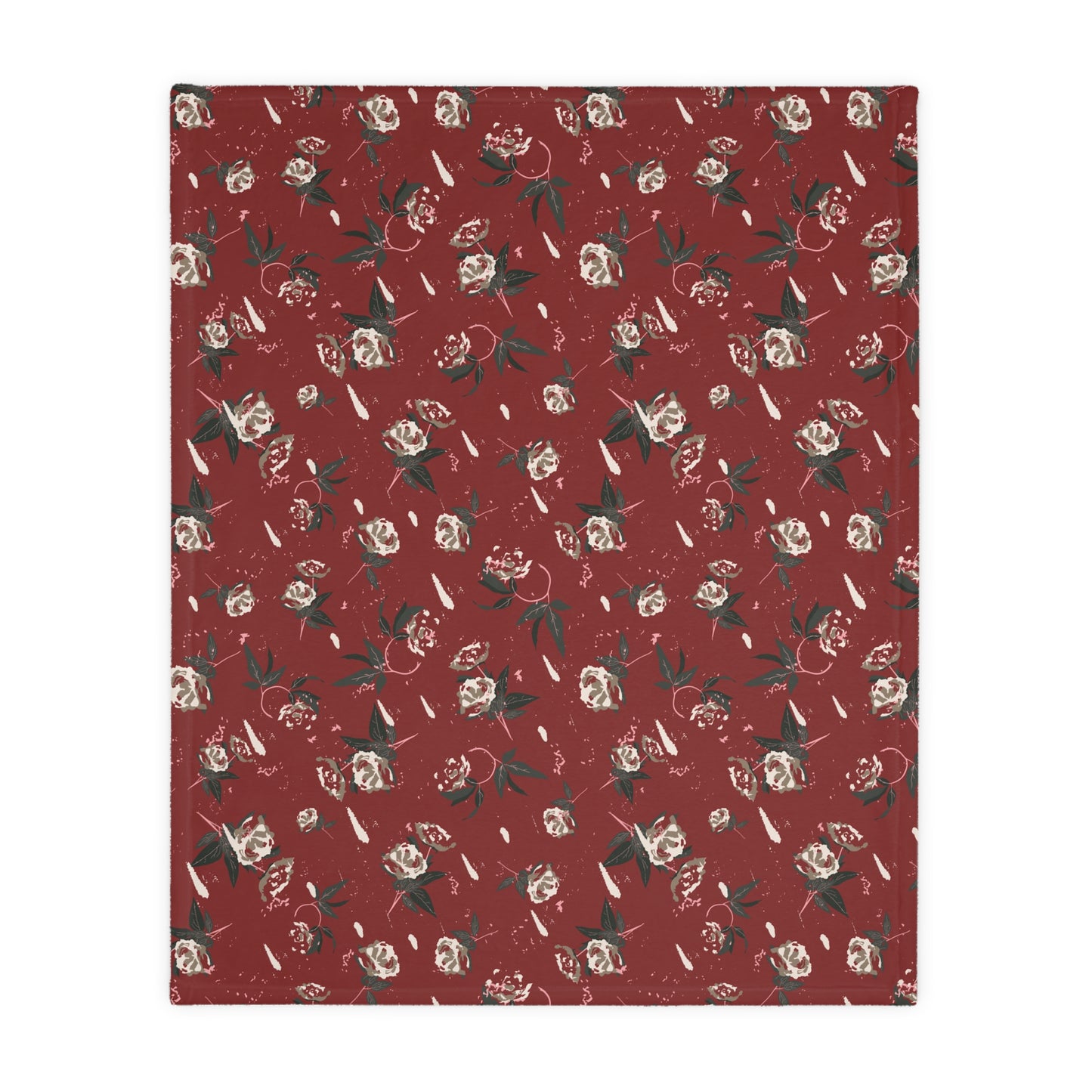 Christmas Rose Velveteen Blanket