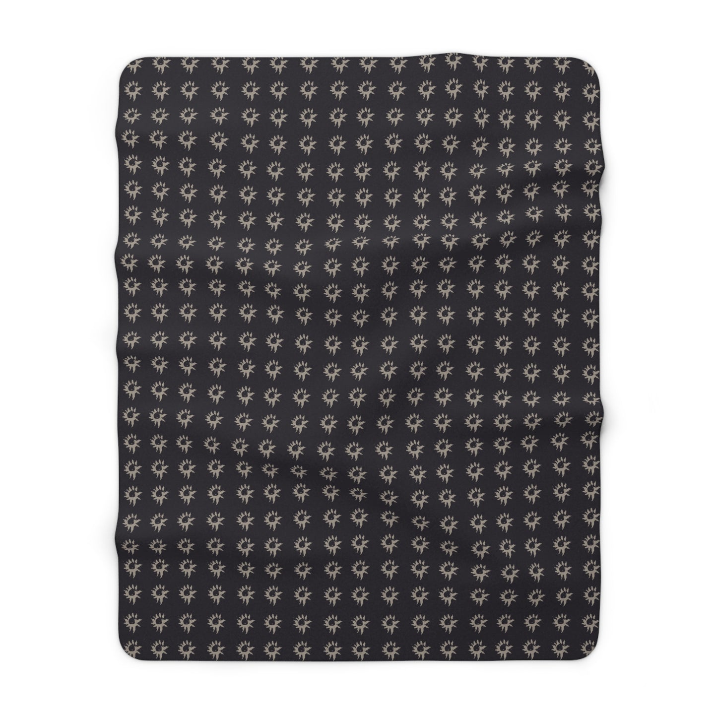 Black Geo Star Sherpa Fleece Blanket