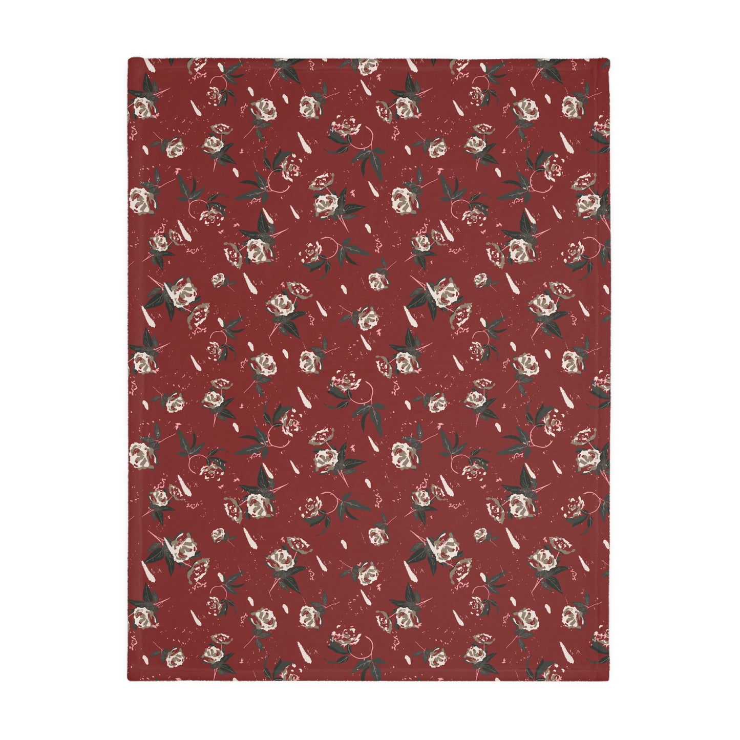 Christmas Rose Velveteen Blanket