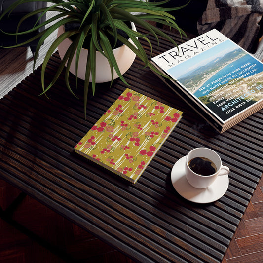 Hard Backed Journal - Chartreuse Berry Print