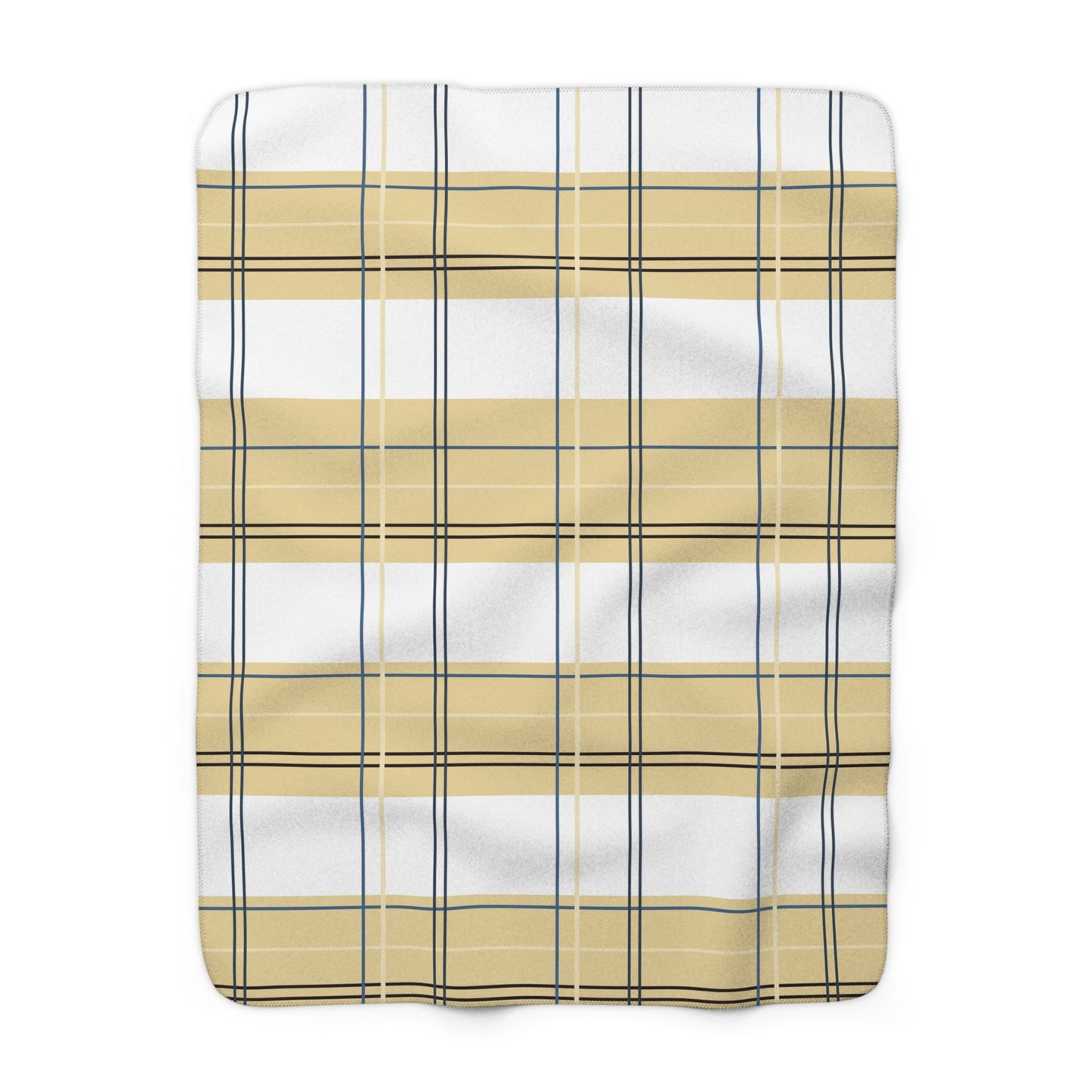 Sunny Yellow Plaid Sherpa Fleece Blanket