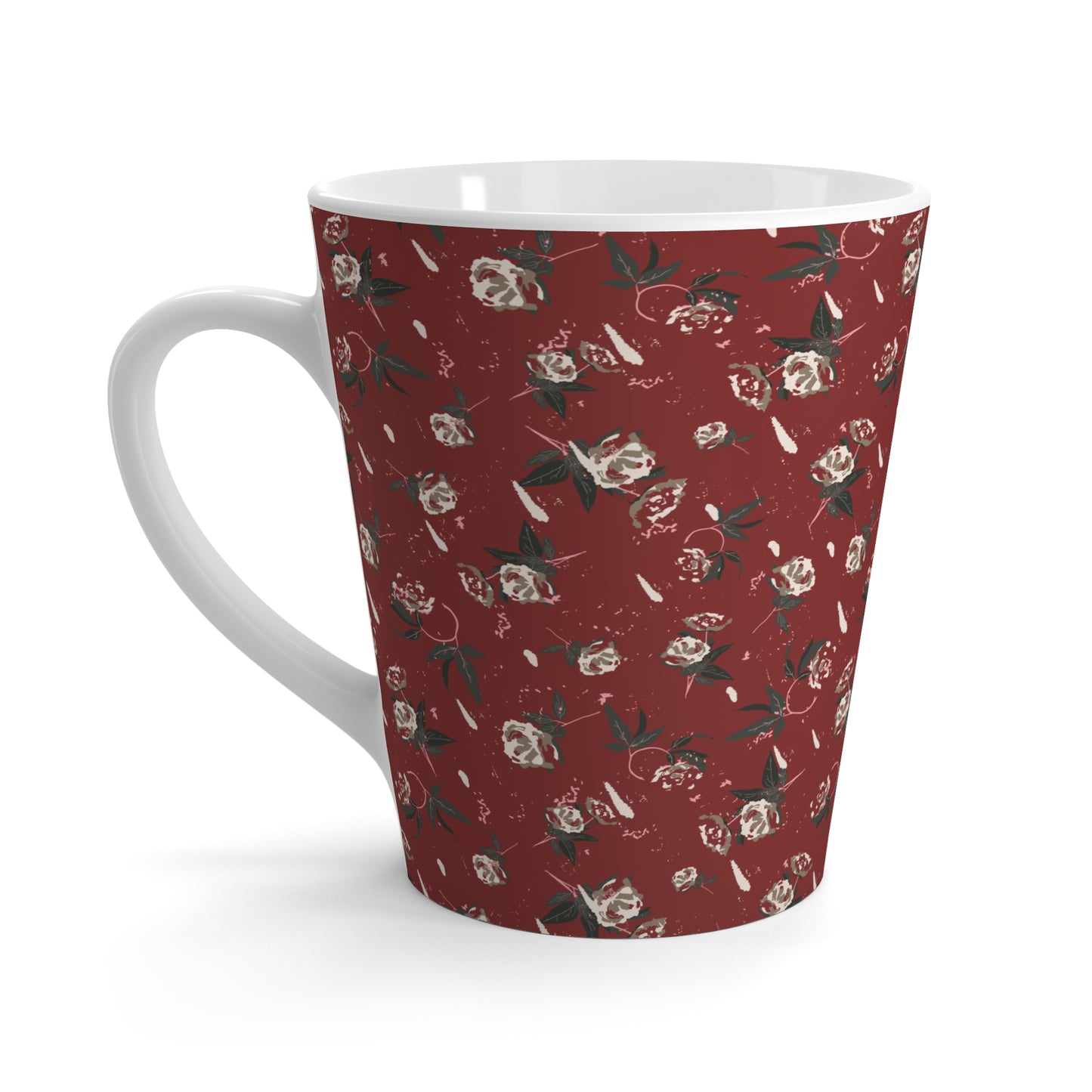 Latte Mug : Christmas Rose Print