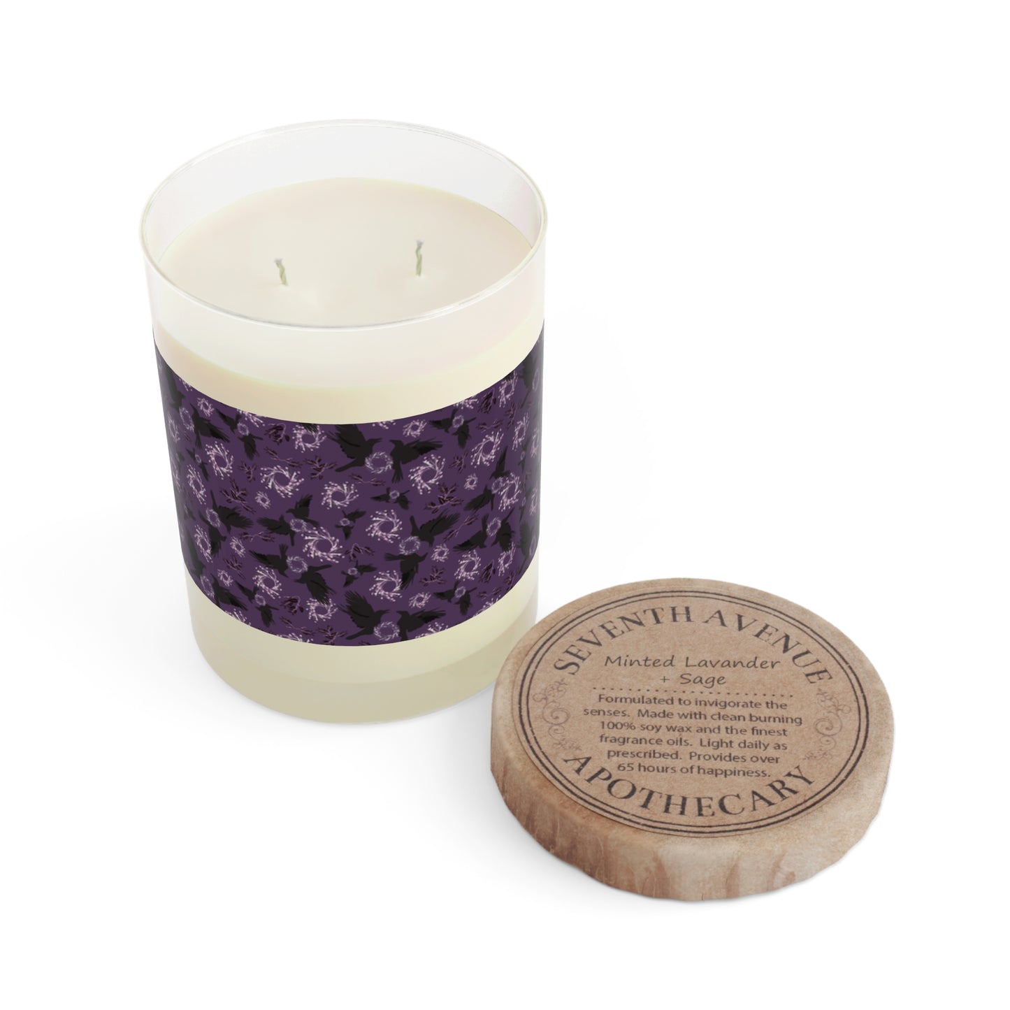 Autumn Raven Scented Candle in Huckleberry - Full Glass, 11oz