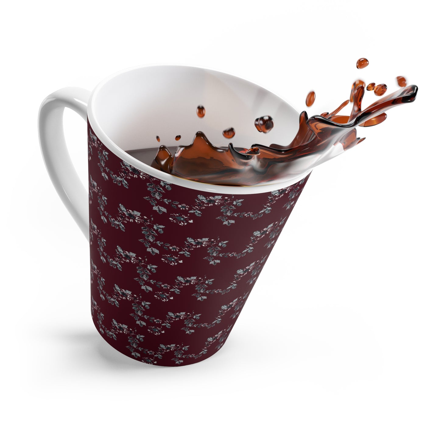 Latte Mug : Santa Berry Vine Print