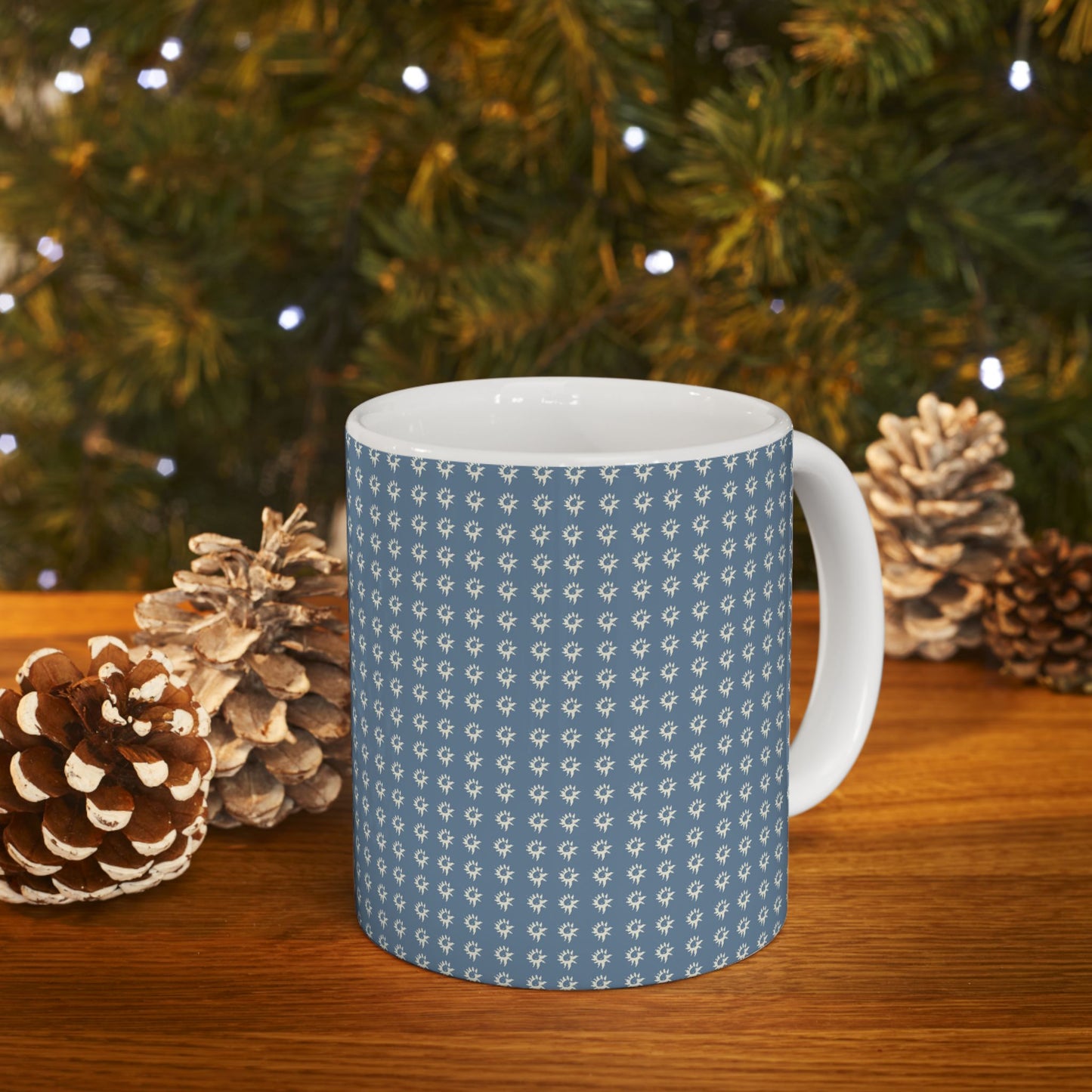 Chic Patterned Ceramic Mug - 11oz & 15oz - Geo Star Print