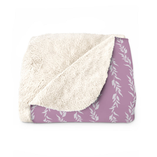 Lavender Vine Sherpa Fleece Blanket