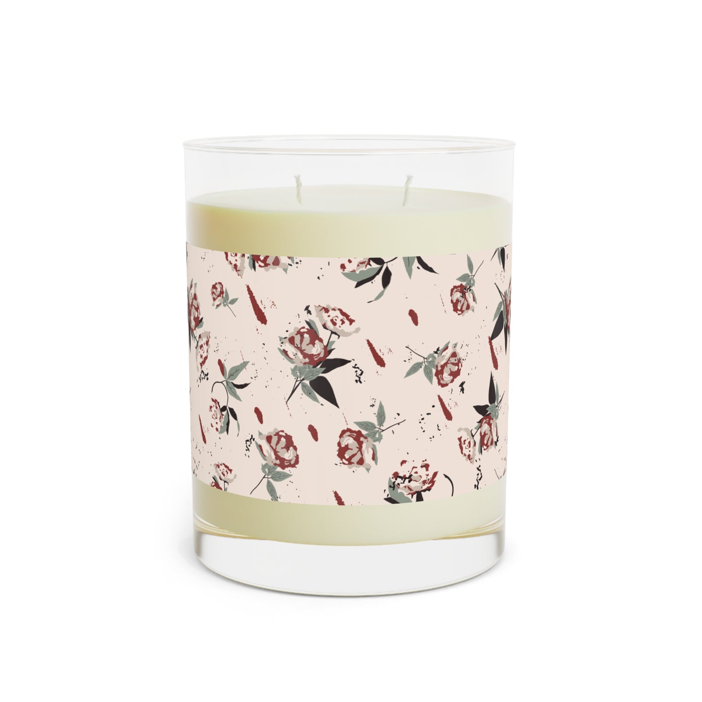 Marzipan Rose Scented Candle - Full Glass, 11oz