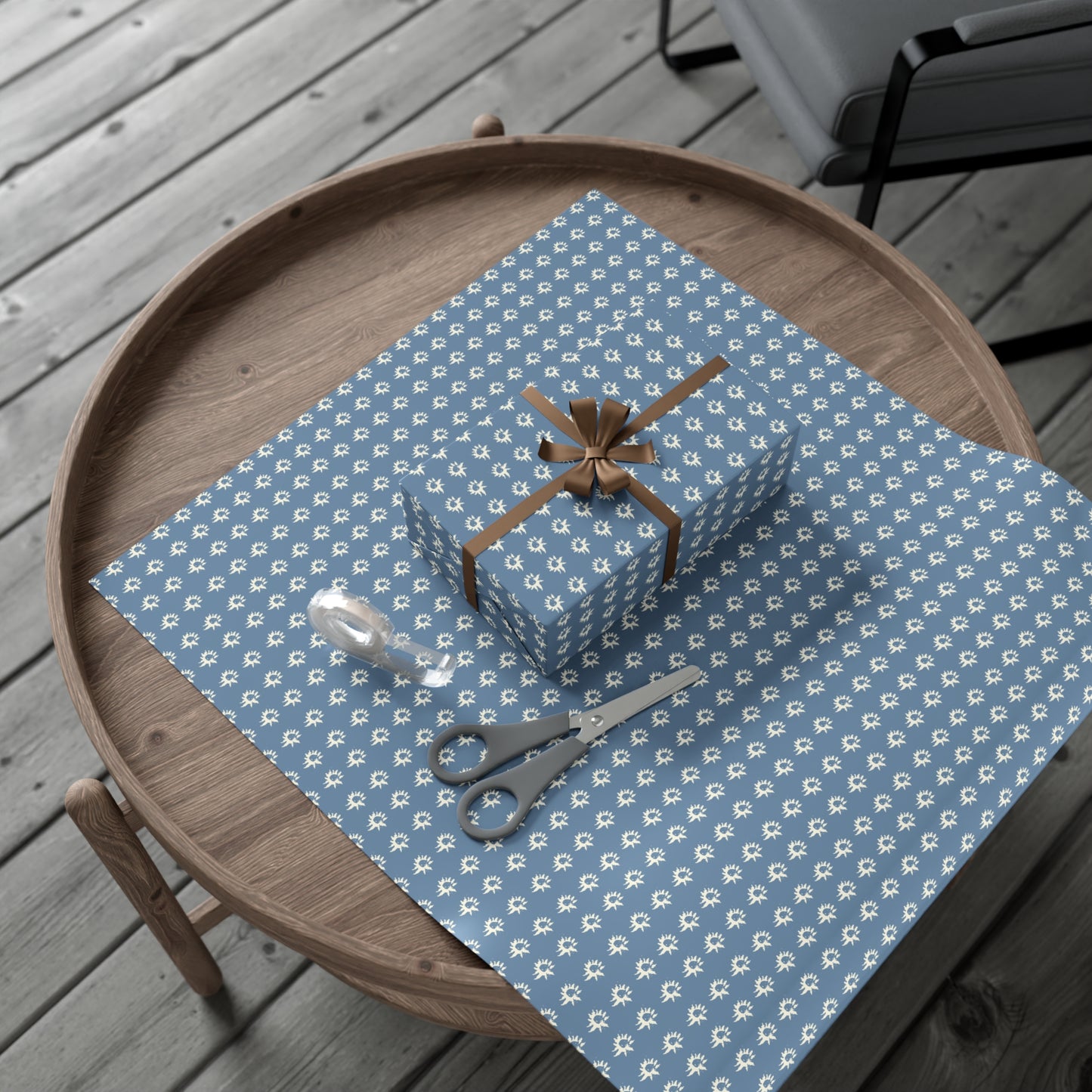 Wrapping Papers : Denim Geo Star Print