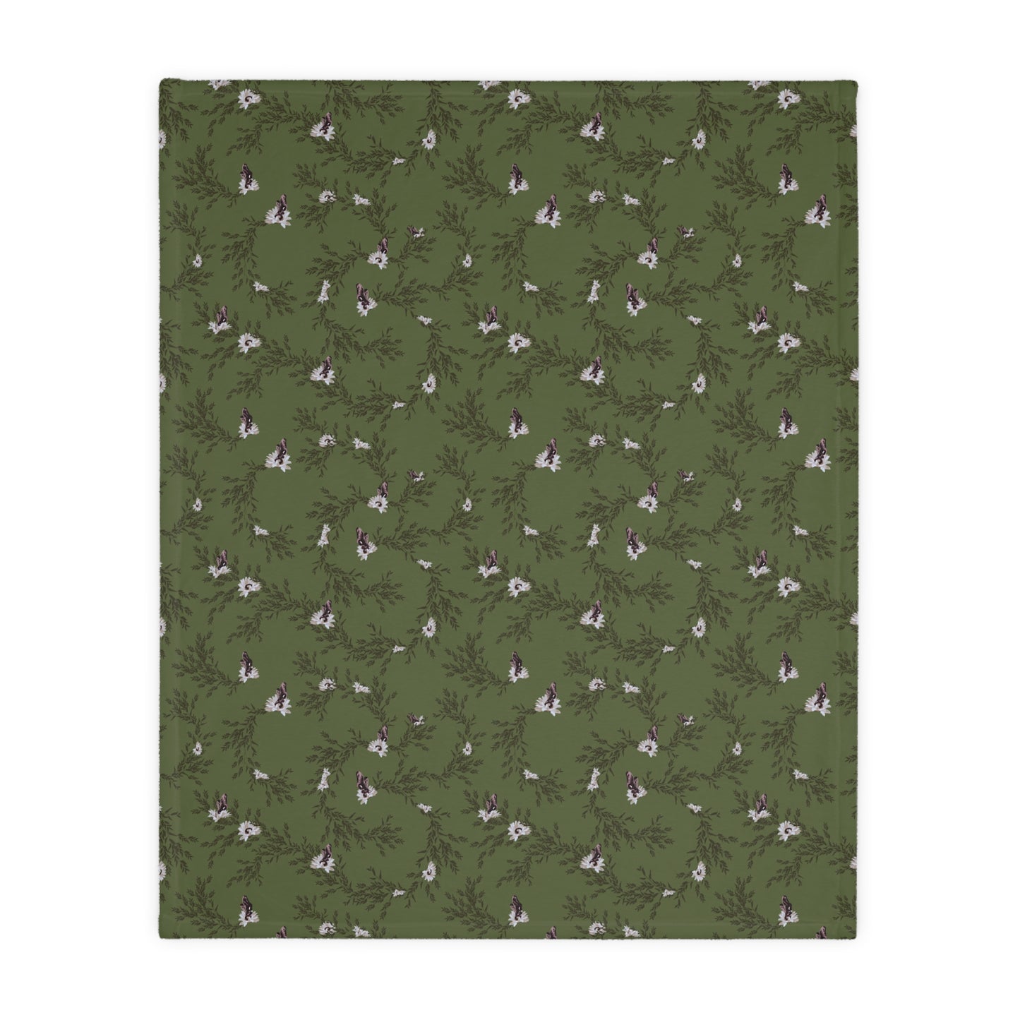 Autumn Daisy Print - Velveteen Blanket