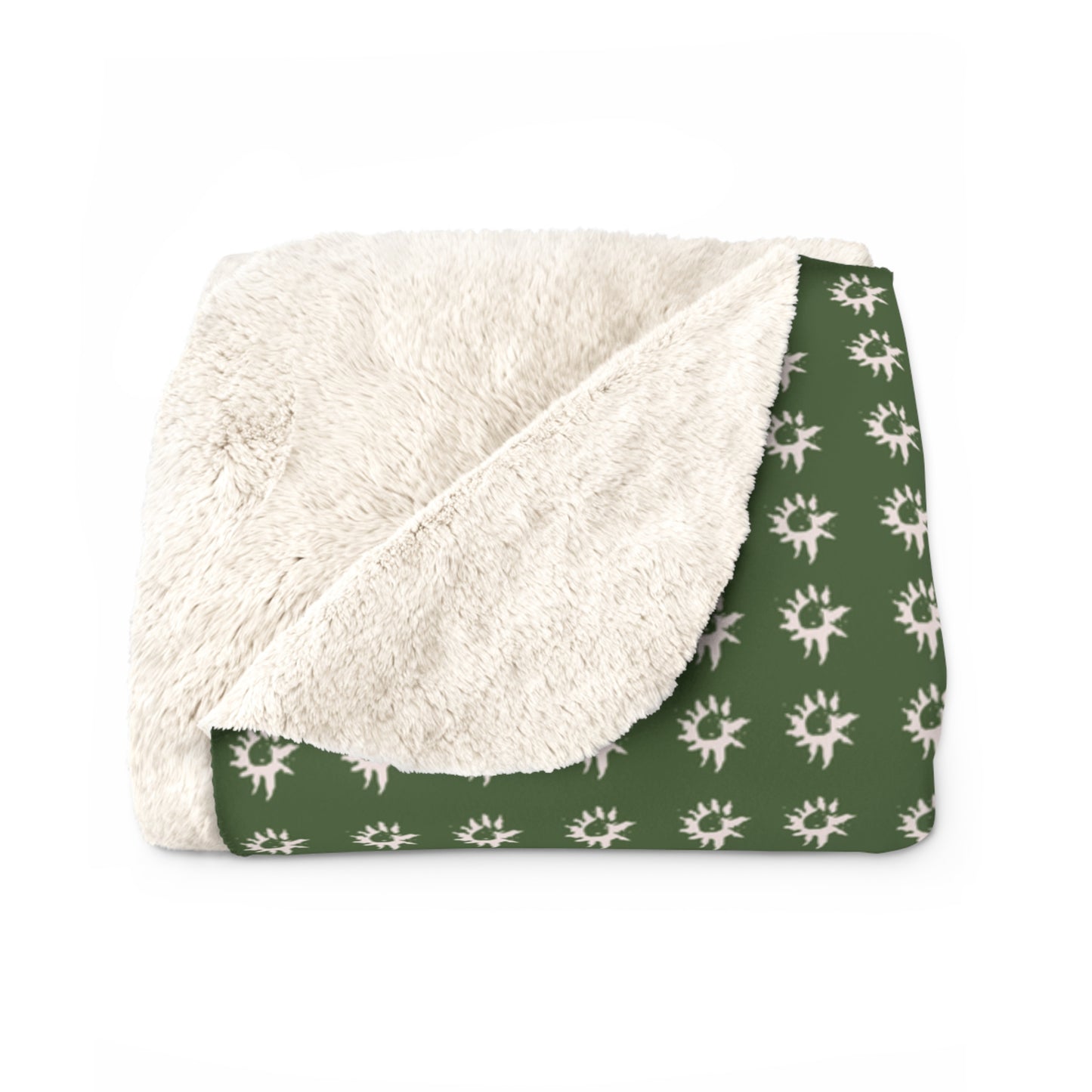 Forest Green Geo Star Sherpa Fleece Blanket