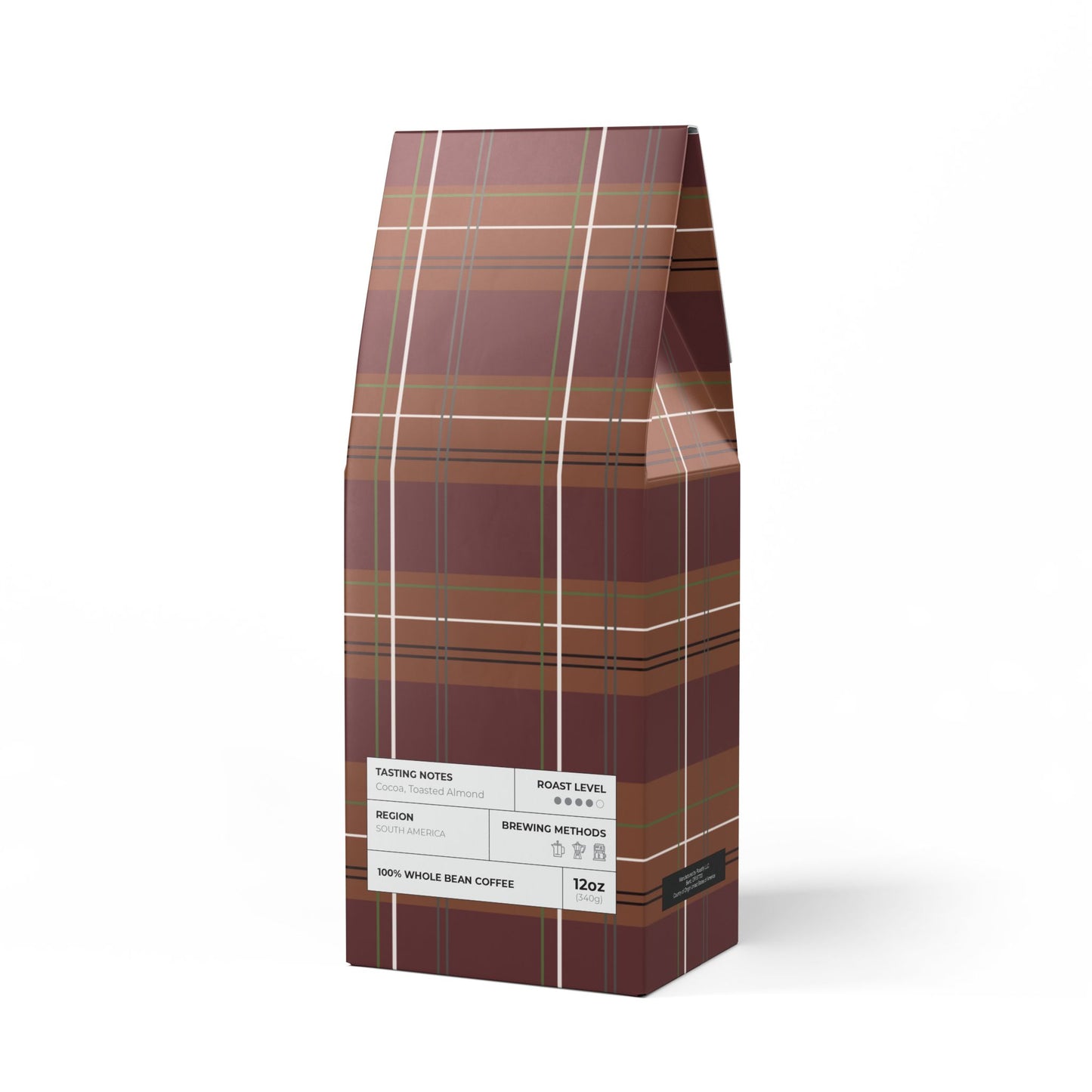 Cascades Coffee Blend (Medium-Dark Roast): Harvest Plaid Print