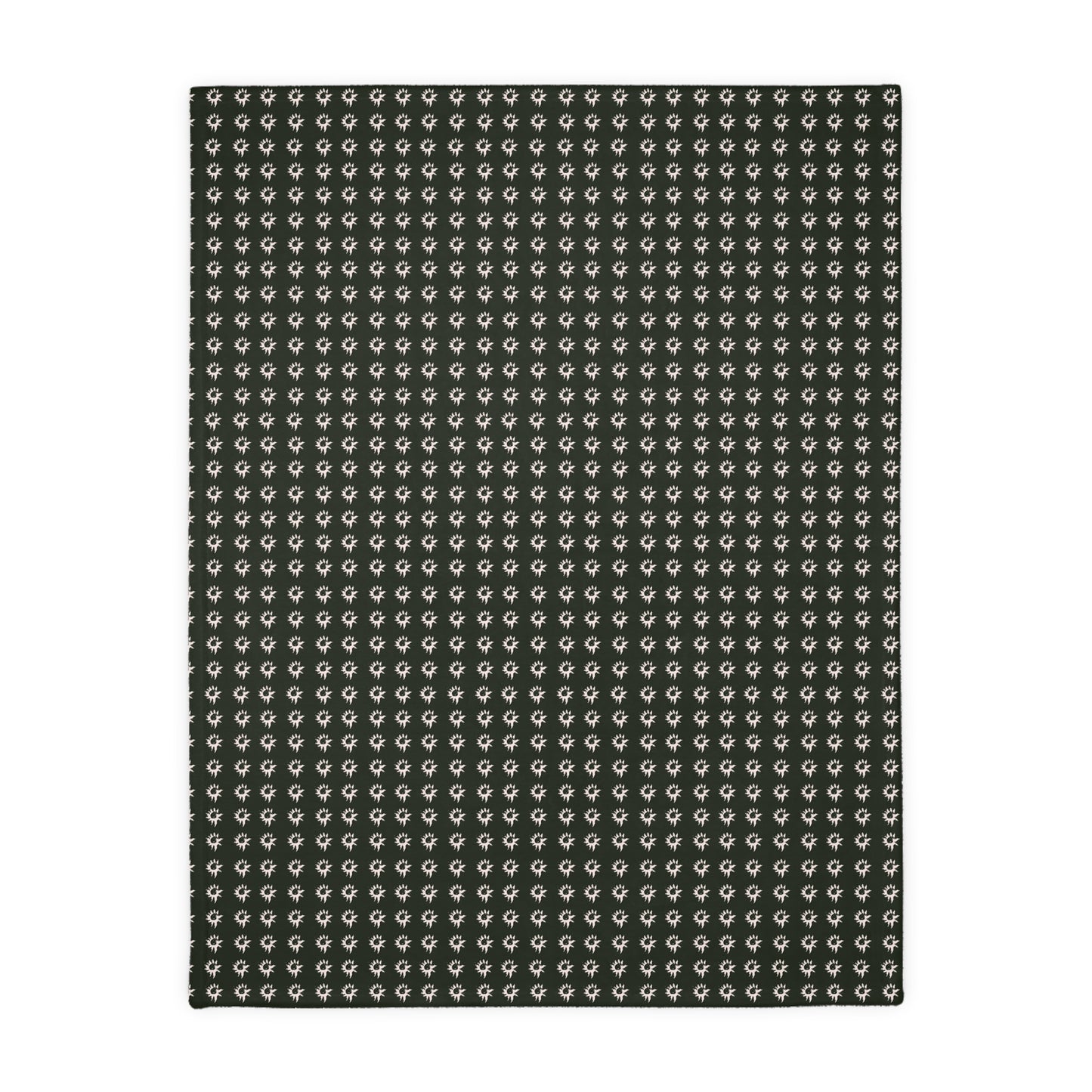 Velveteen Blanket Throw :Black Geo Star Print