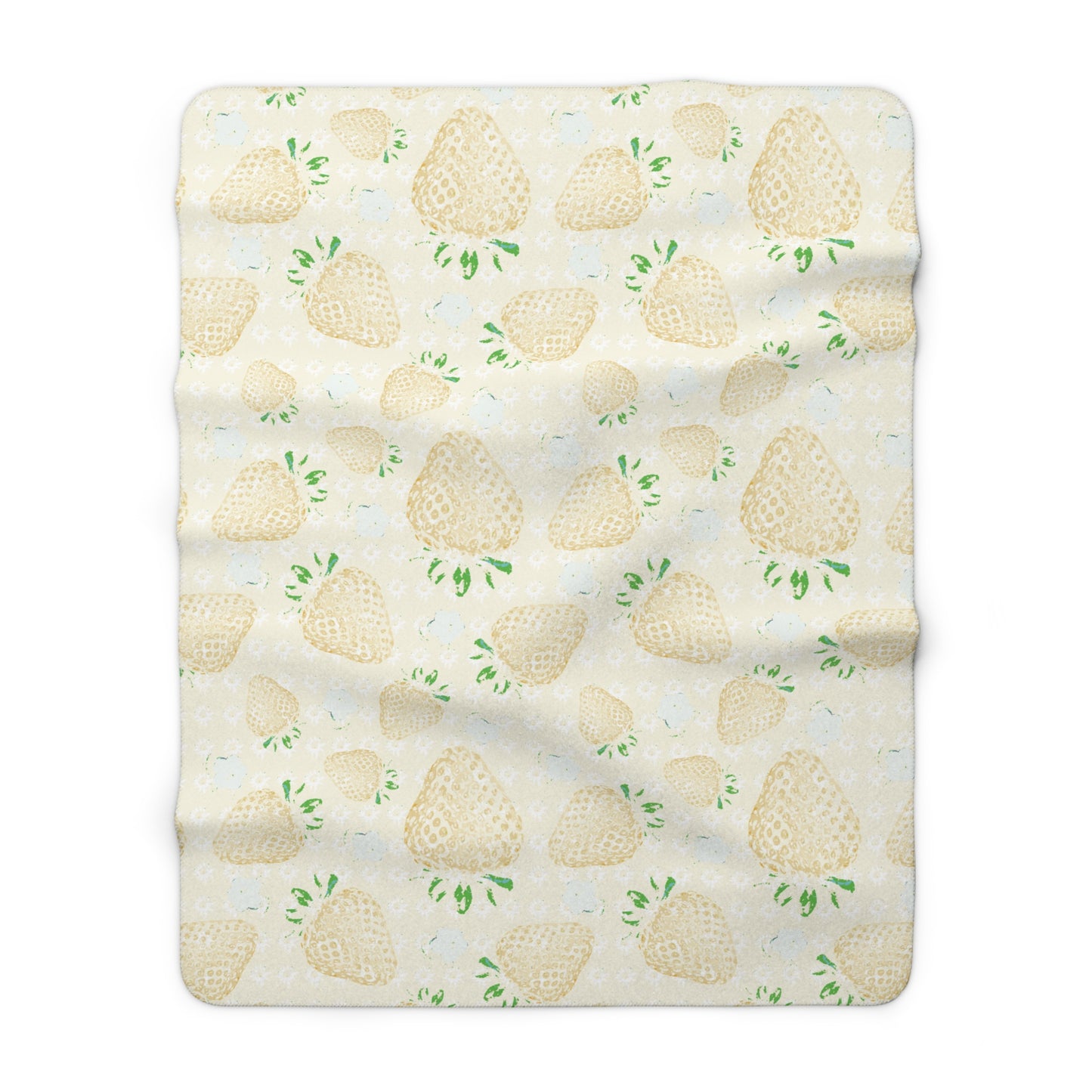 Lemon Retro Strawberry Sherpa Fleece Blanket