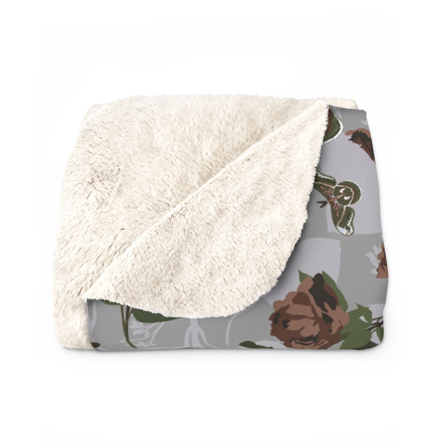 Green Moth Sherpa Fleece Blanket