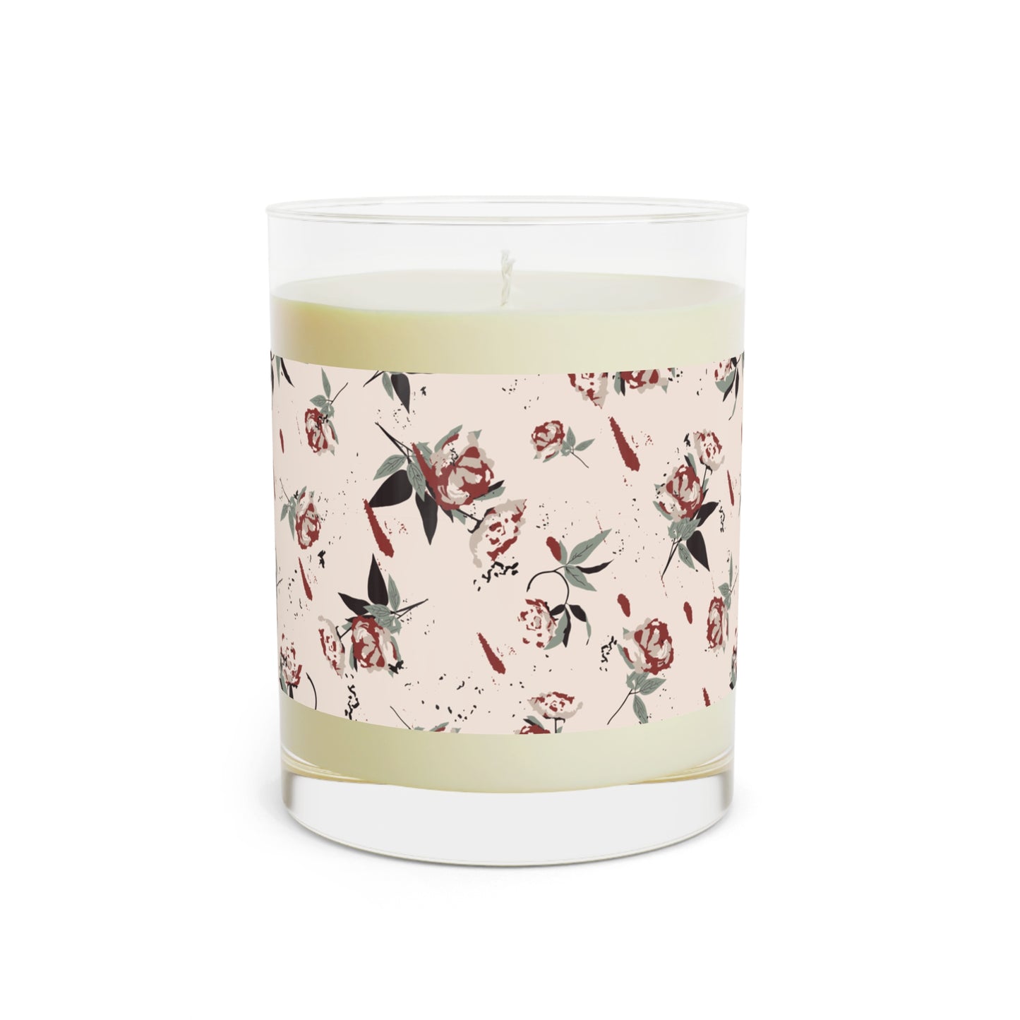 Marzipan Rose Scented Candle - Full Glass, 11oz