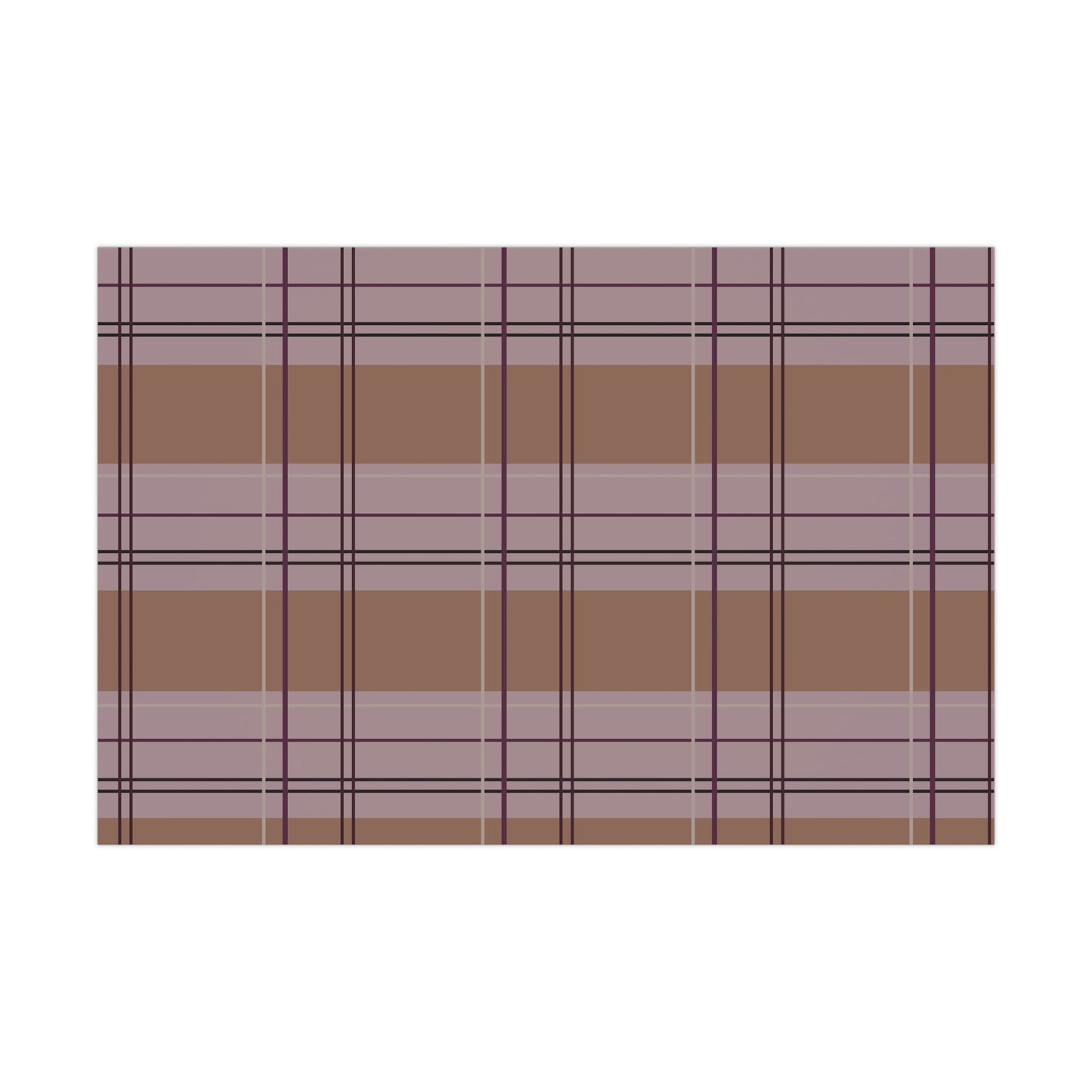 Pink & Pumpkin Plaid Gift Wrap Paper