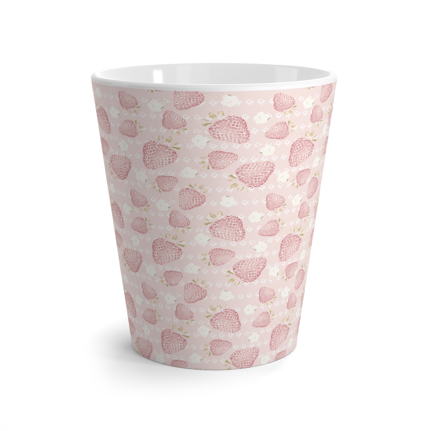 Latte Mug : Retro Strawberry print