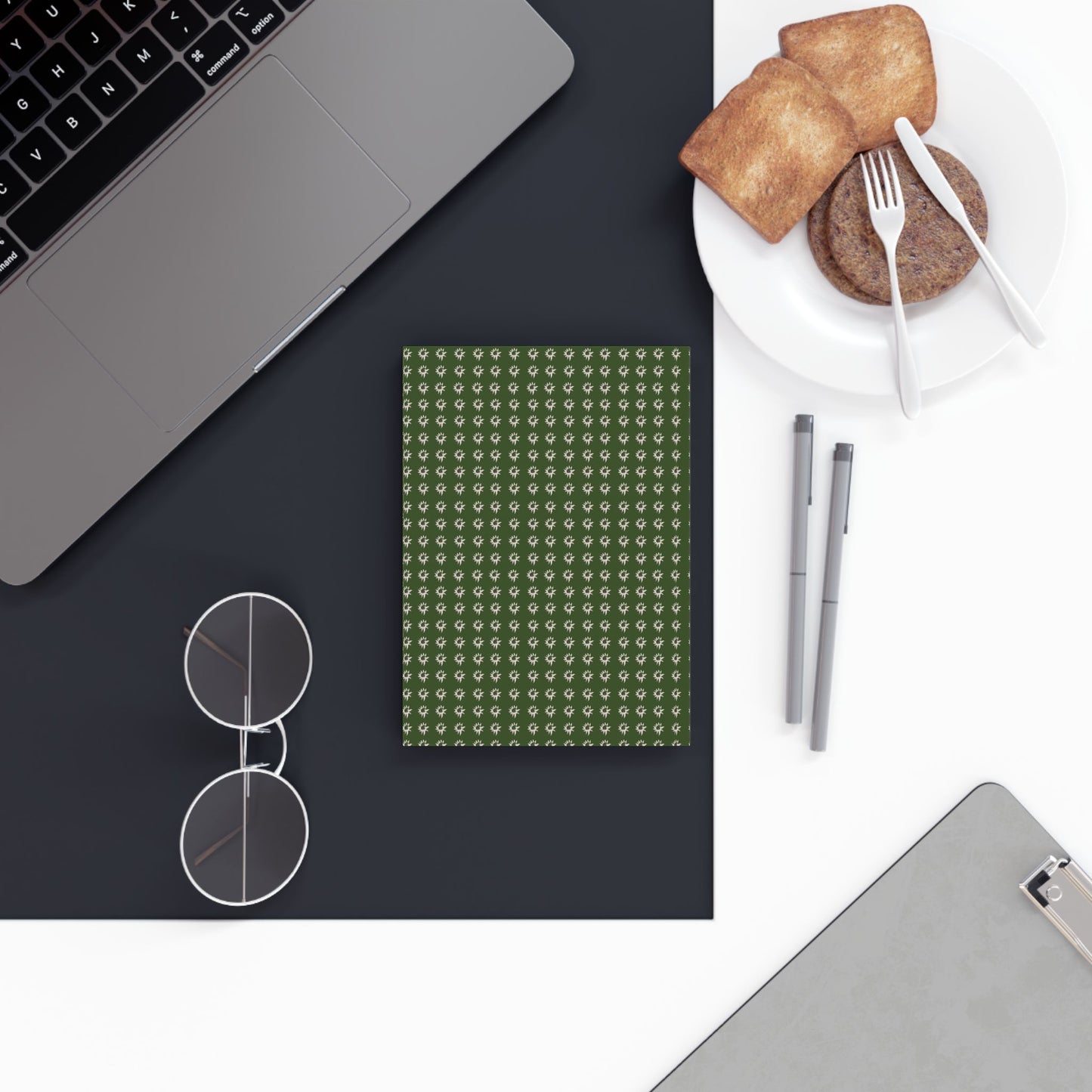 Forest Green Geo Star Hardcover Journal